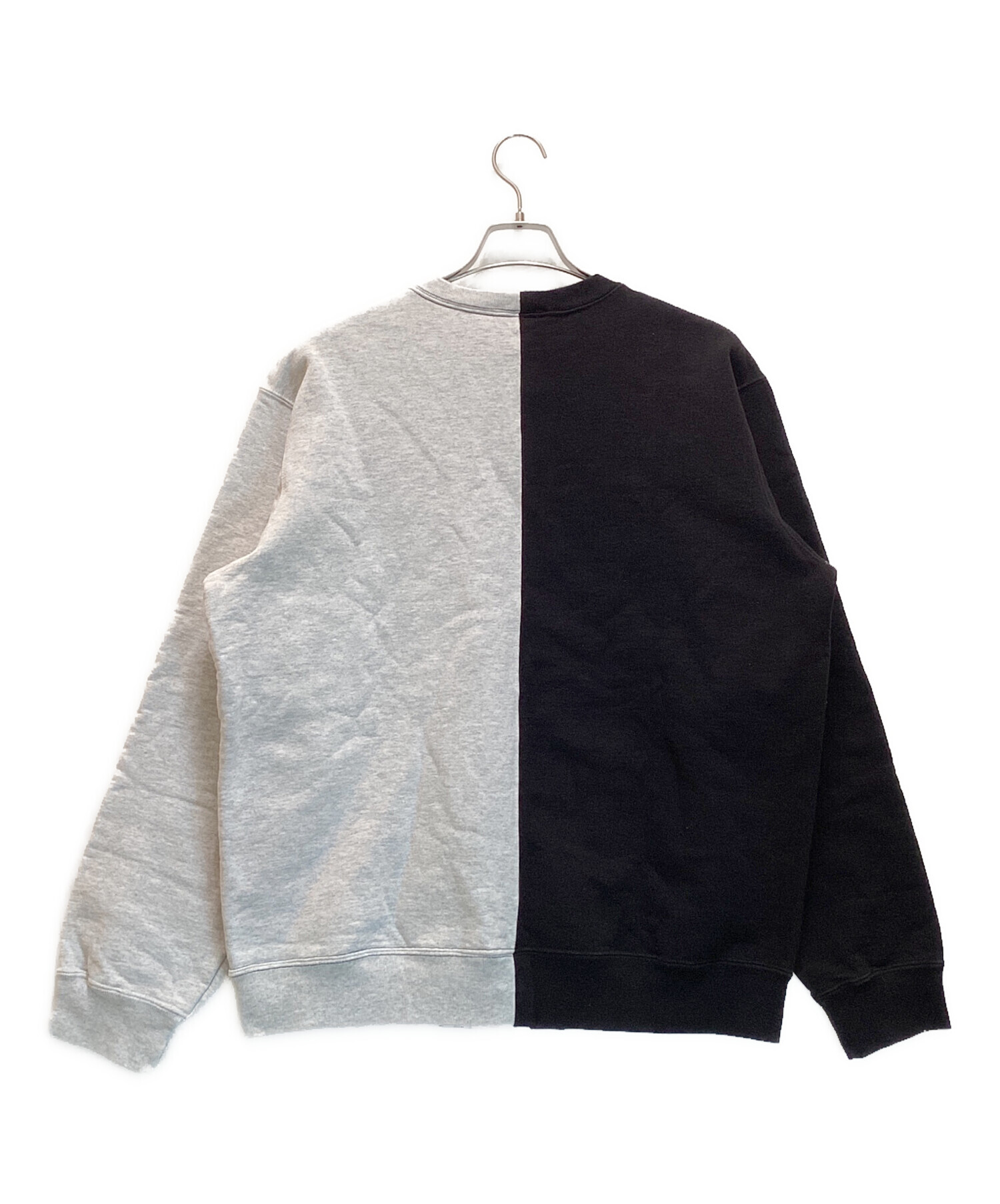 SUPREME (シュプリーム) Split Crewneck Sweatshirt / スプリットクルーネックスウェットシャツ ブラック×グレー  サイズ:Large