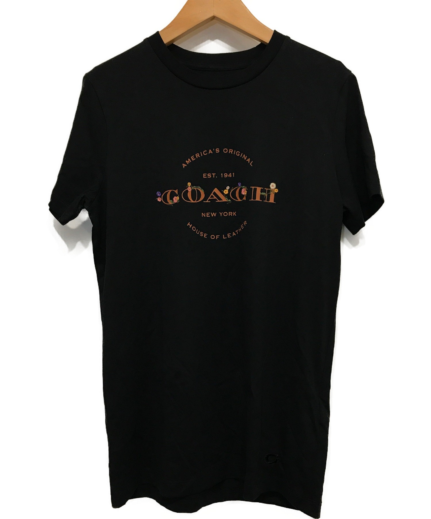 COACH (コーチ) ロゴプリントTシャツ ブラック サイズ:XS