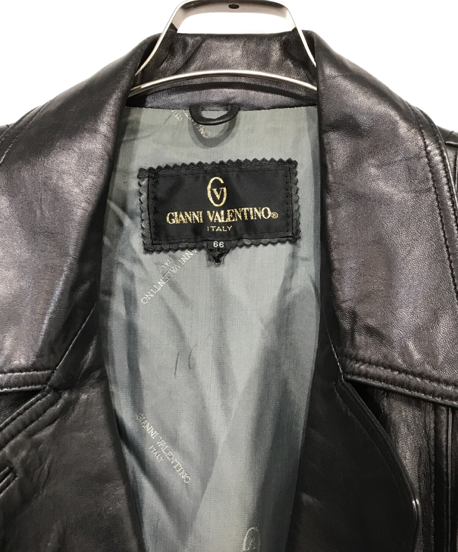 GIANNI VALENTINO (ジャンニバレンチノ) ヴィンテージレザージャケット ブラック サイズ:記載なし