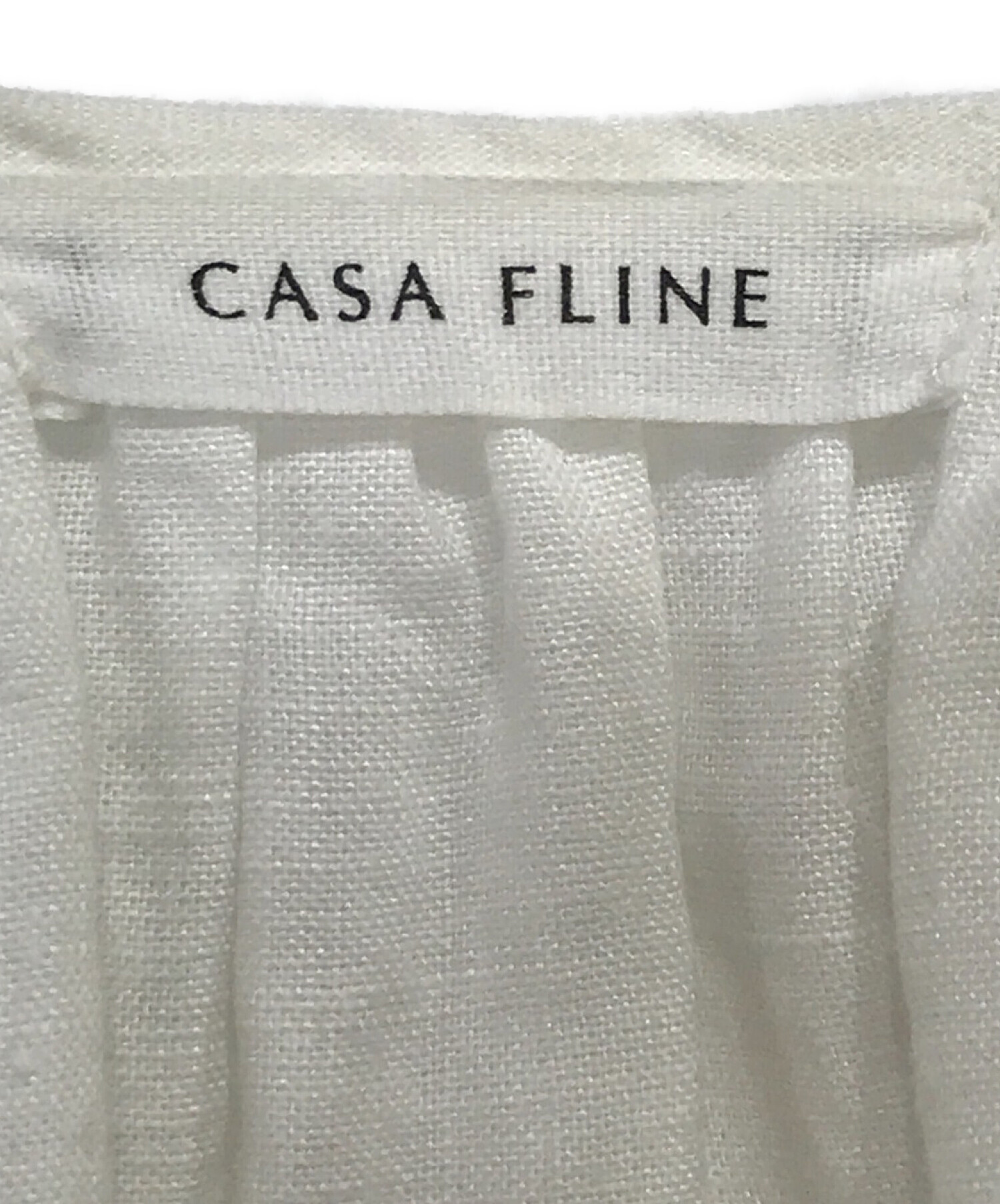 CASA FLINE (カーサフライン) リネンボリューム袖チュニックブラウス　ワンピース ホワイト サイズ:ー