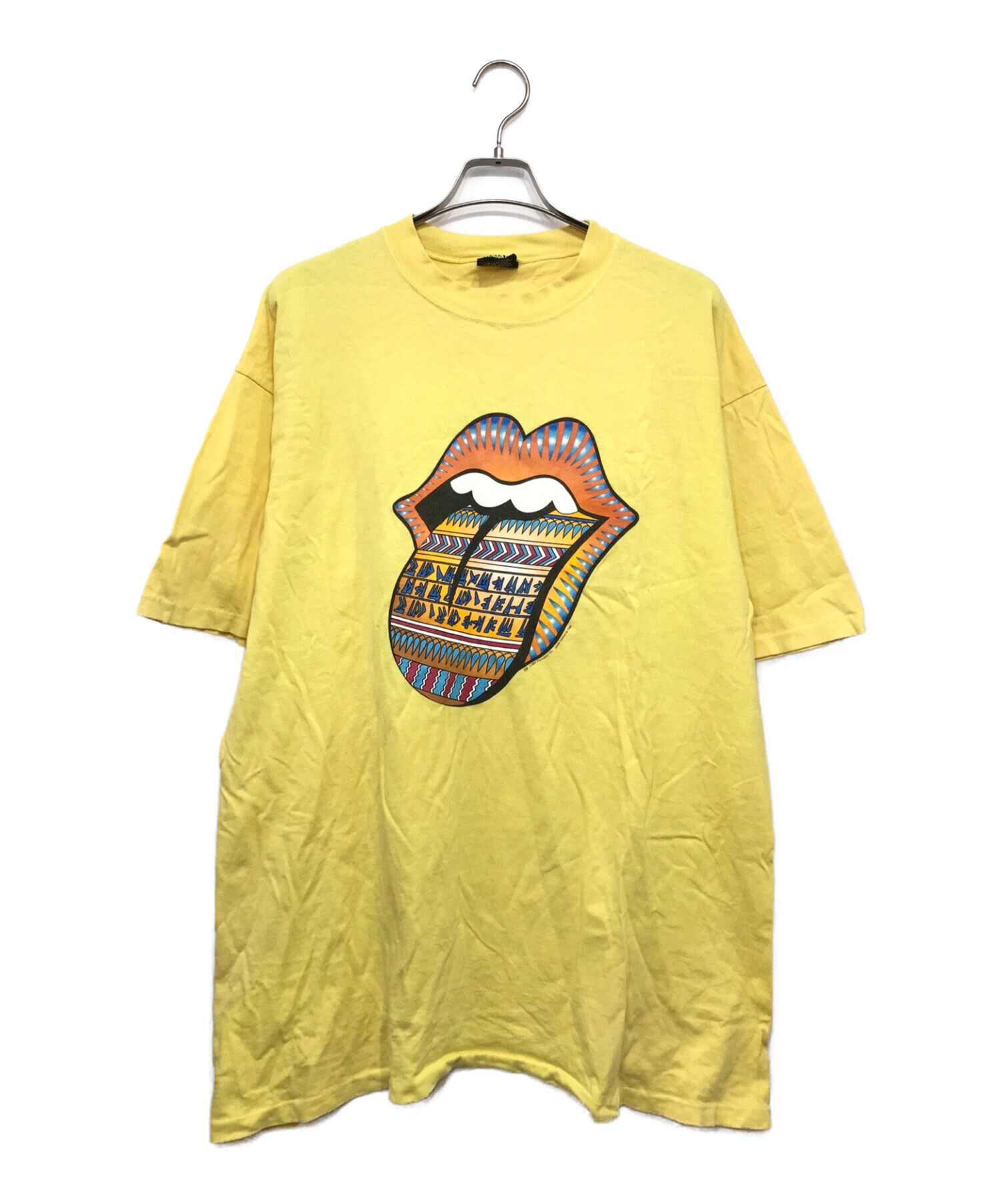 ROLLING STONES (ローリングストーンズ) ヴィンテージプリントTシャツ イエロー サイズ:XL