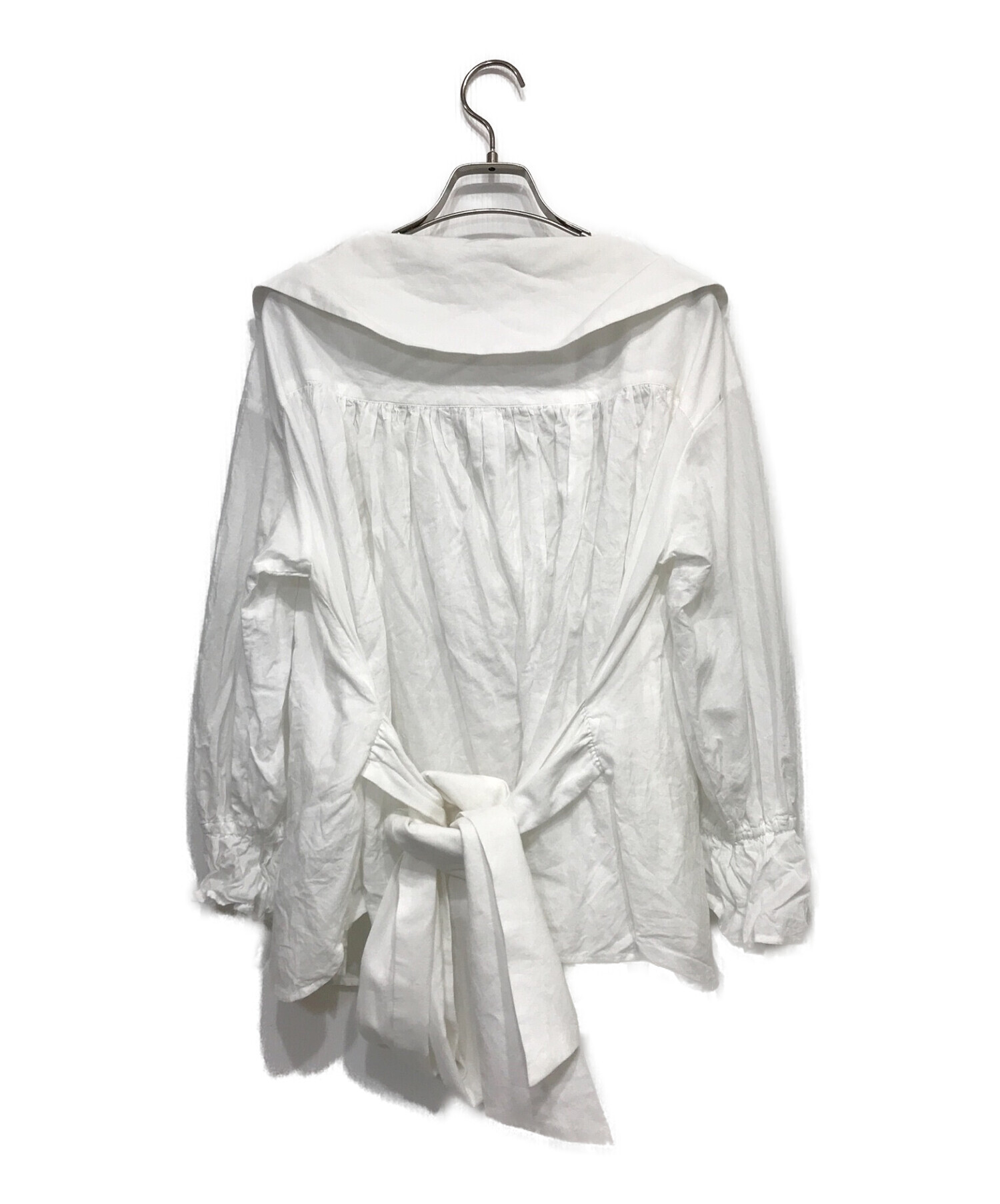 HER LIP TO (ハーリップトゥ) Belted Cotton Blouse ホワイト サイズ:S