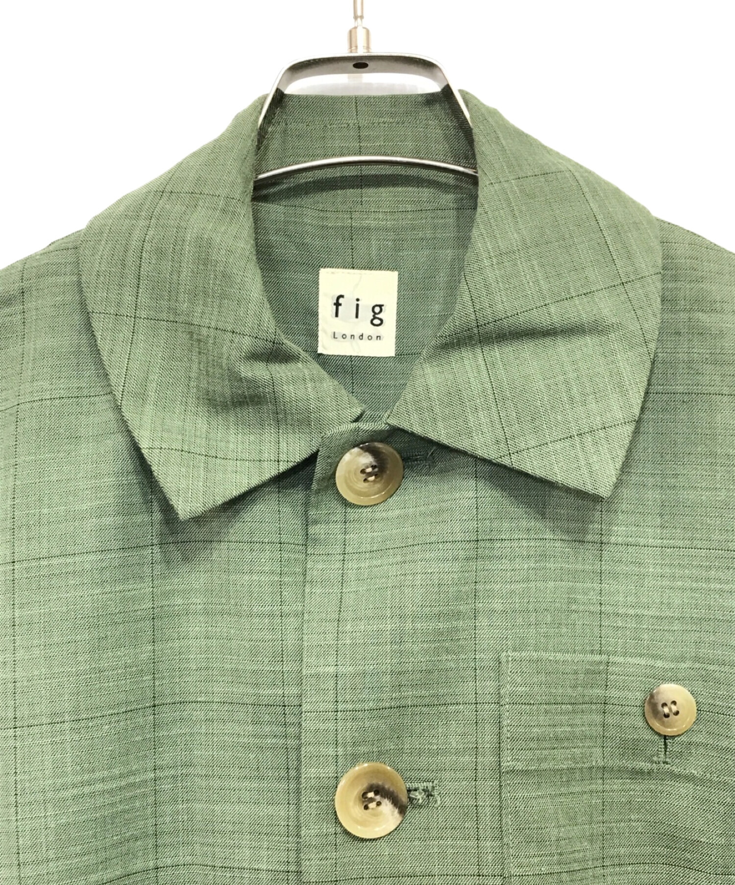 中古・古着通販】fig LONDON (フィグロンドン) シャツジャケット 黄緑