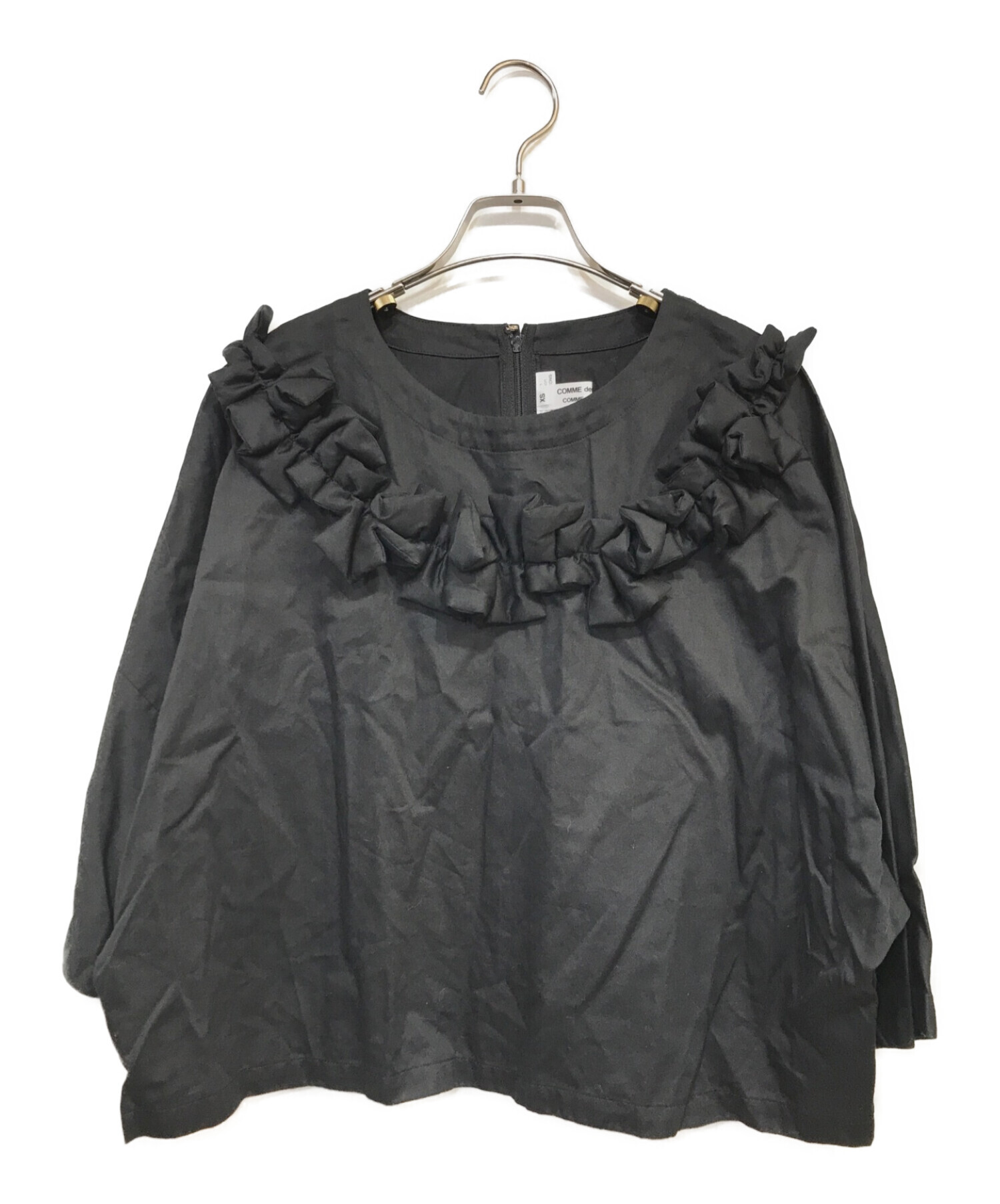 COMME des GARCONS COMME des GARCONS (コムデギャルソン コムデギャルソン) フリルブラウス ブラック  サイズ:SIZE XS