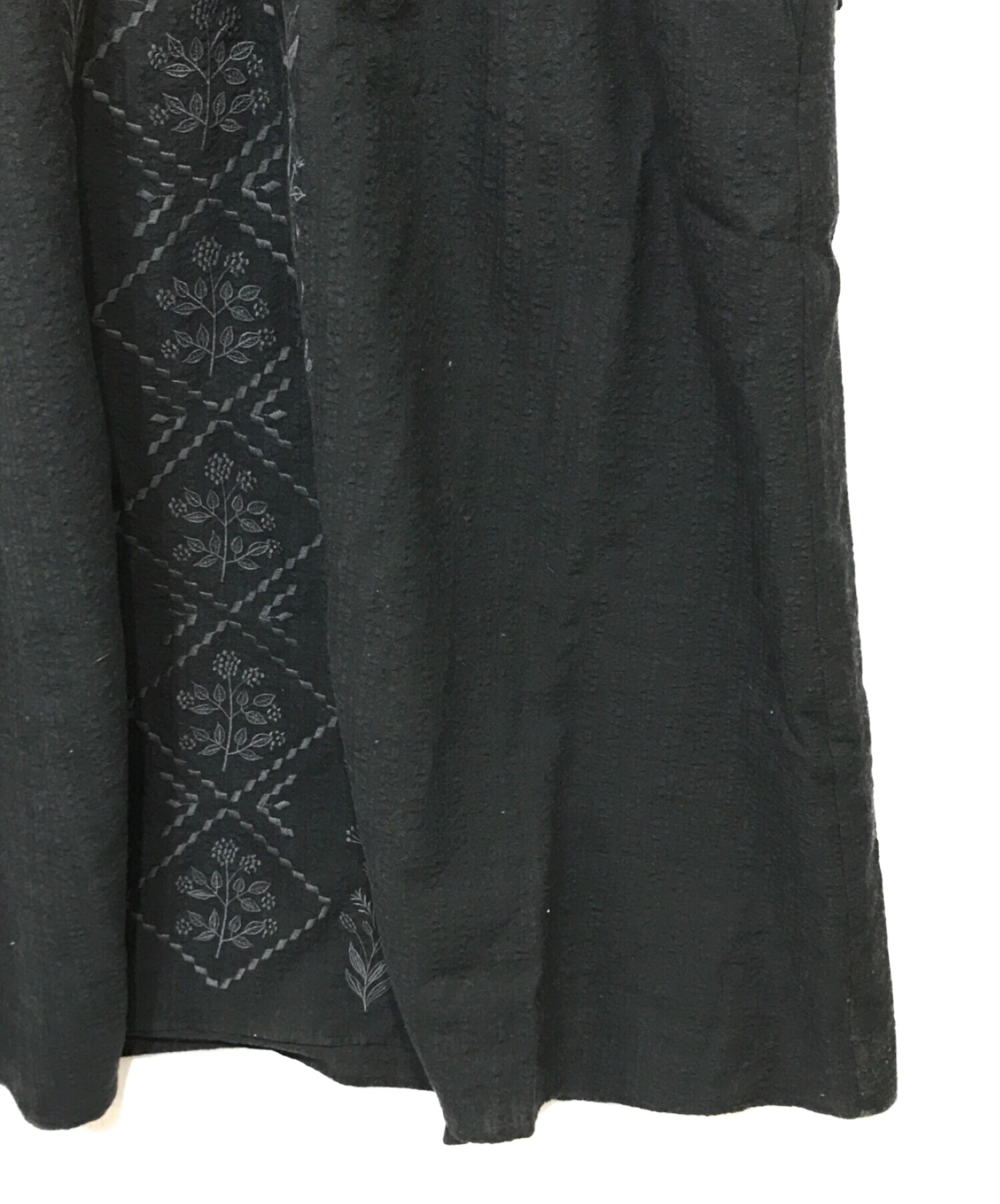 TSUHARU by samansa Mos2 (ツハル バイ サマンサモスモス) チェック織りレース刺繍ワンピース ブラック サイズ:F
