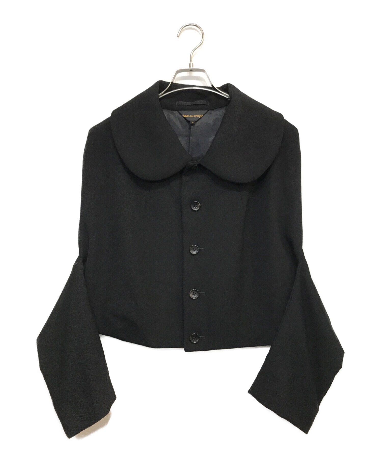 COMME des GARCONS (コムデギャルソン) 変形丸襟ウールジャケット ブラック サイズ:L