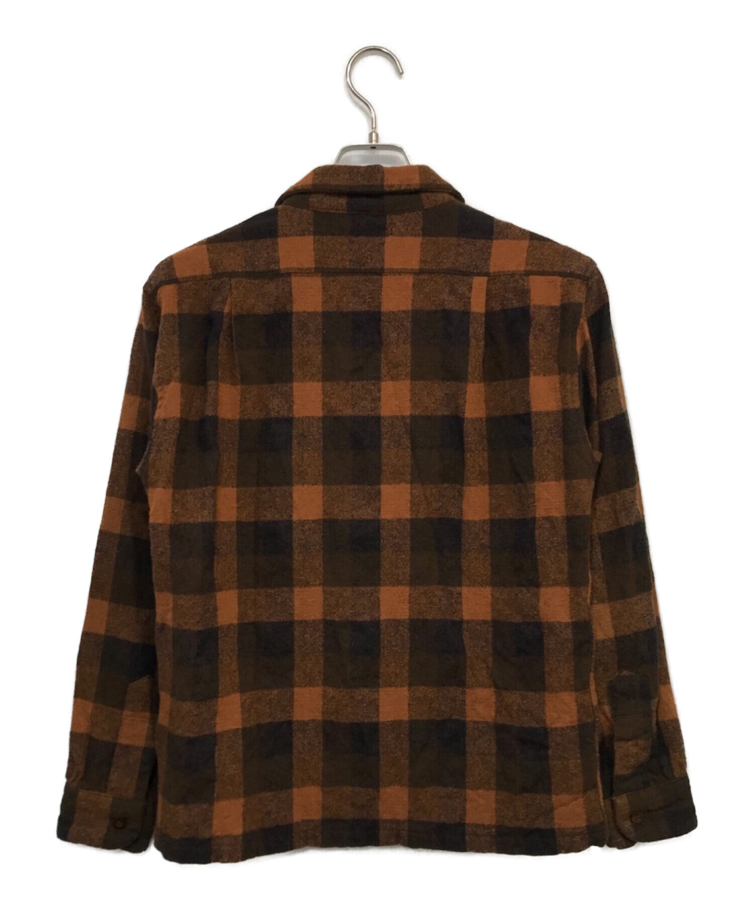 TENDERLOIN (テンダーロイン) ウールオープンカラーシャツ ブラウン サイズ:SMALL