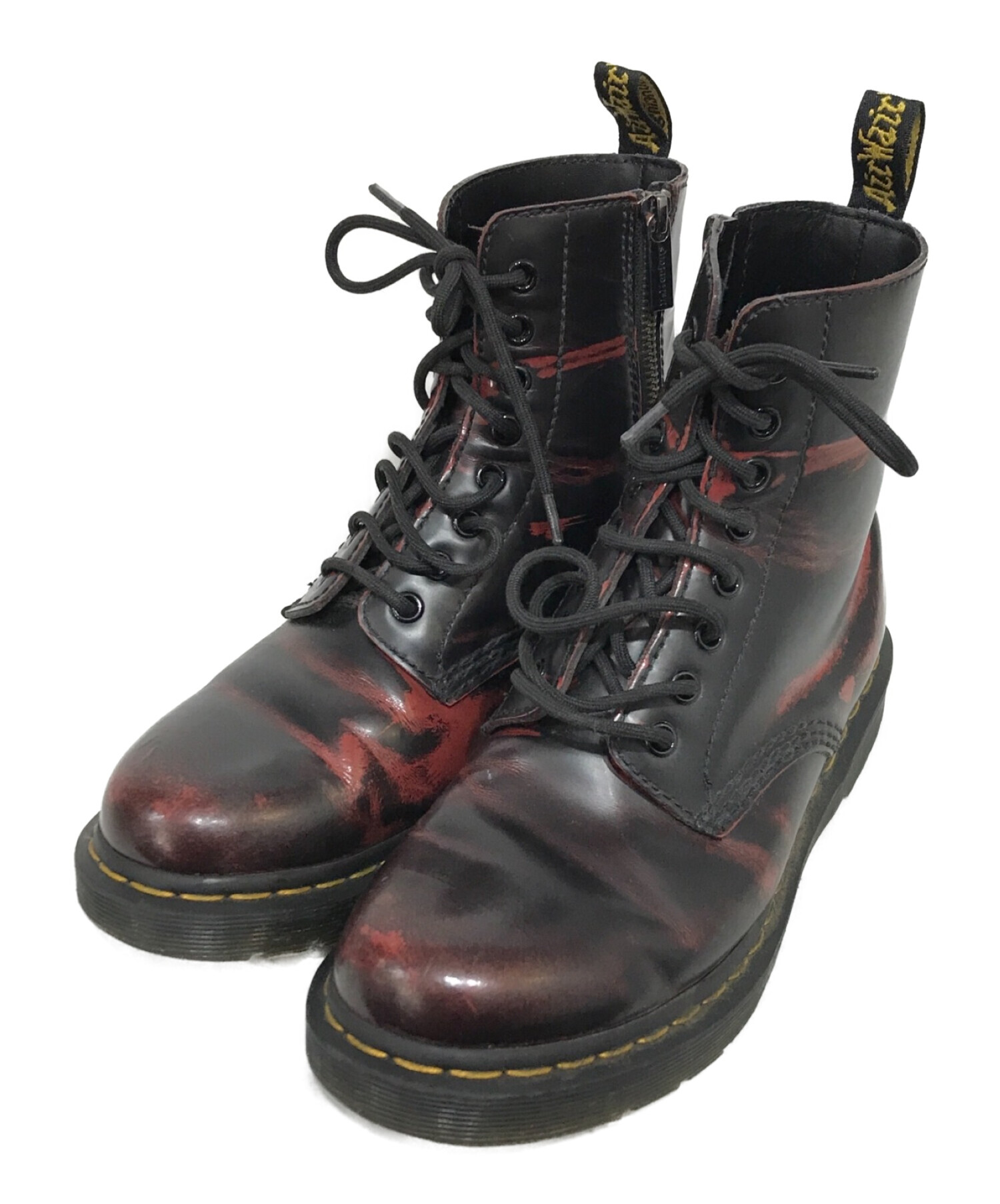 Dr.Martens (ドクターマーチン) サイドジップ8ホールブーツ レッド×ブラック サイズ:UK7