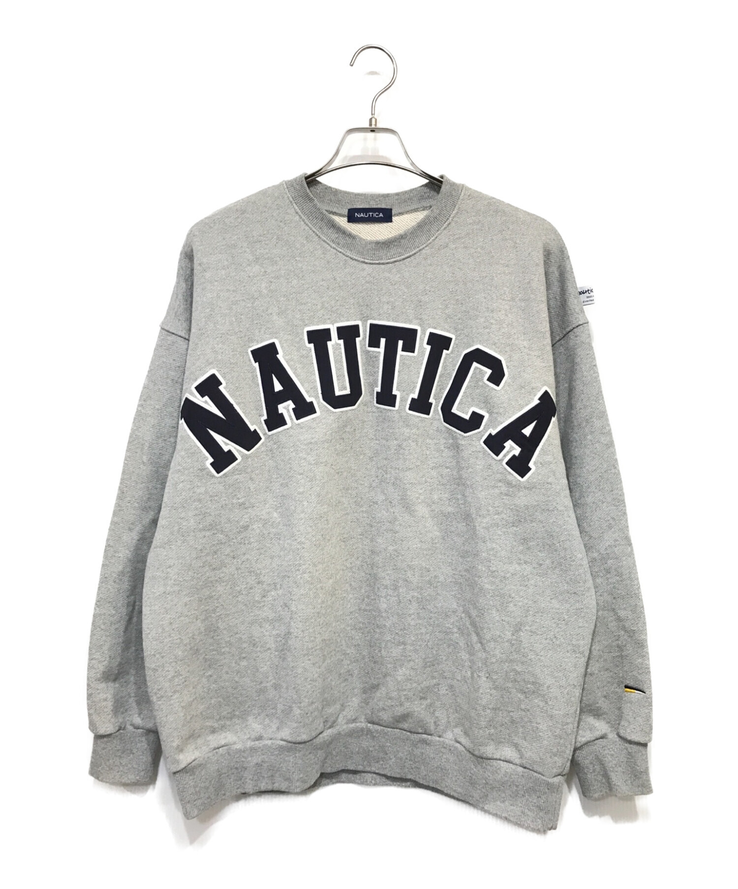 NAUTICA (ノーティカ) Arch Logo Crewneck Sweatshirt グレー サイズ:M