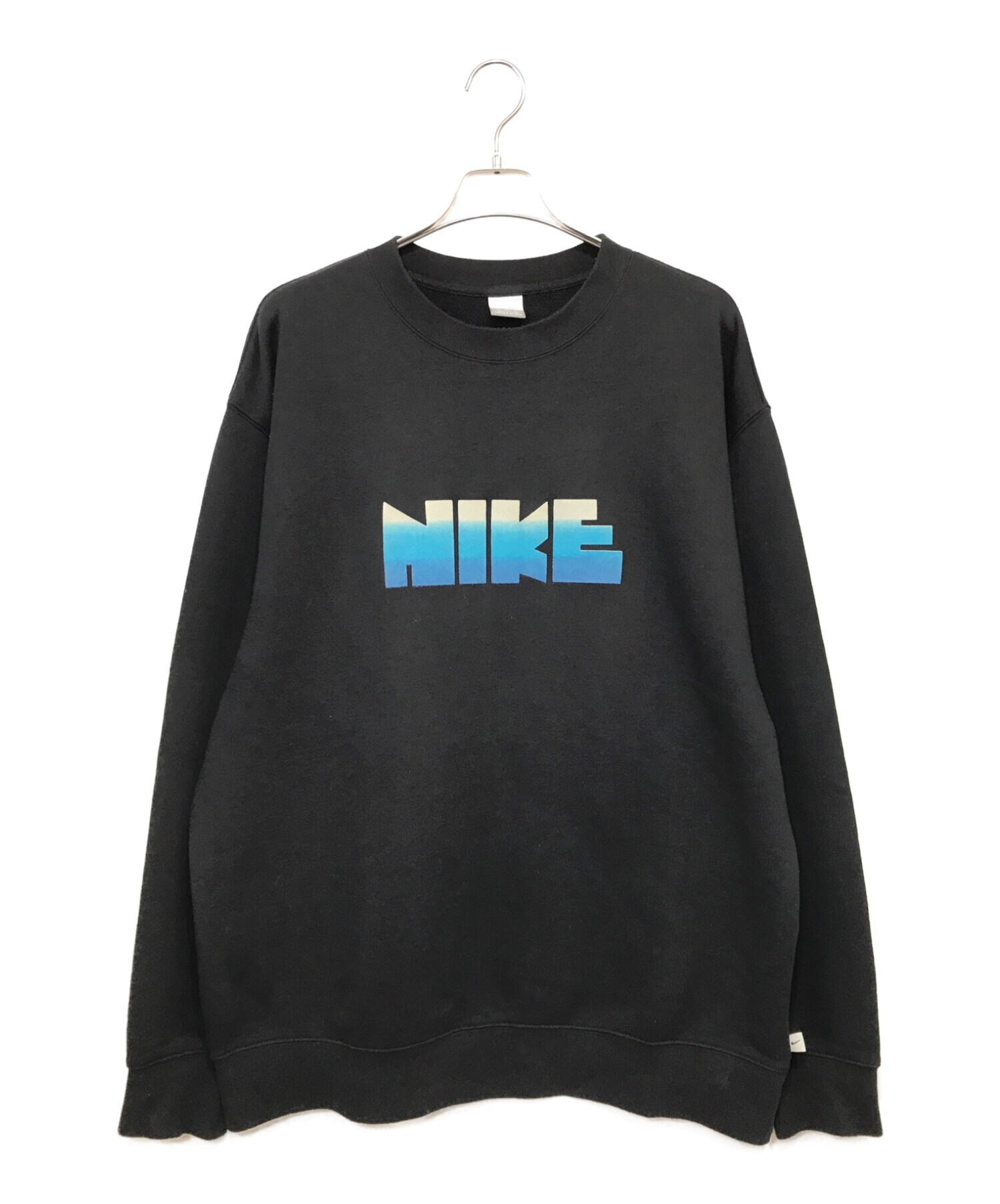 NIKE (ナイキ) ゴツナイキワッペンスウェット ブラック×ブルー サイズ:4XL