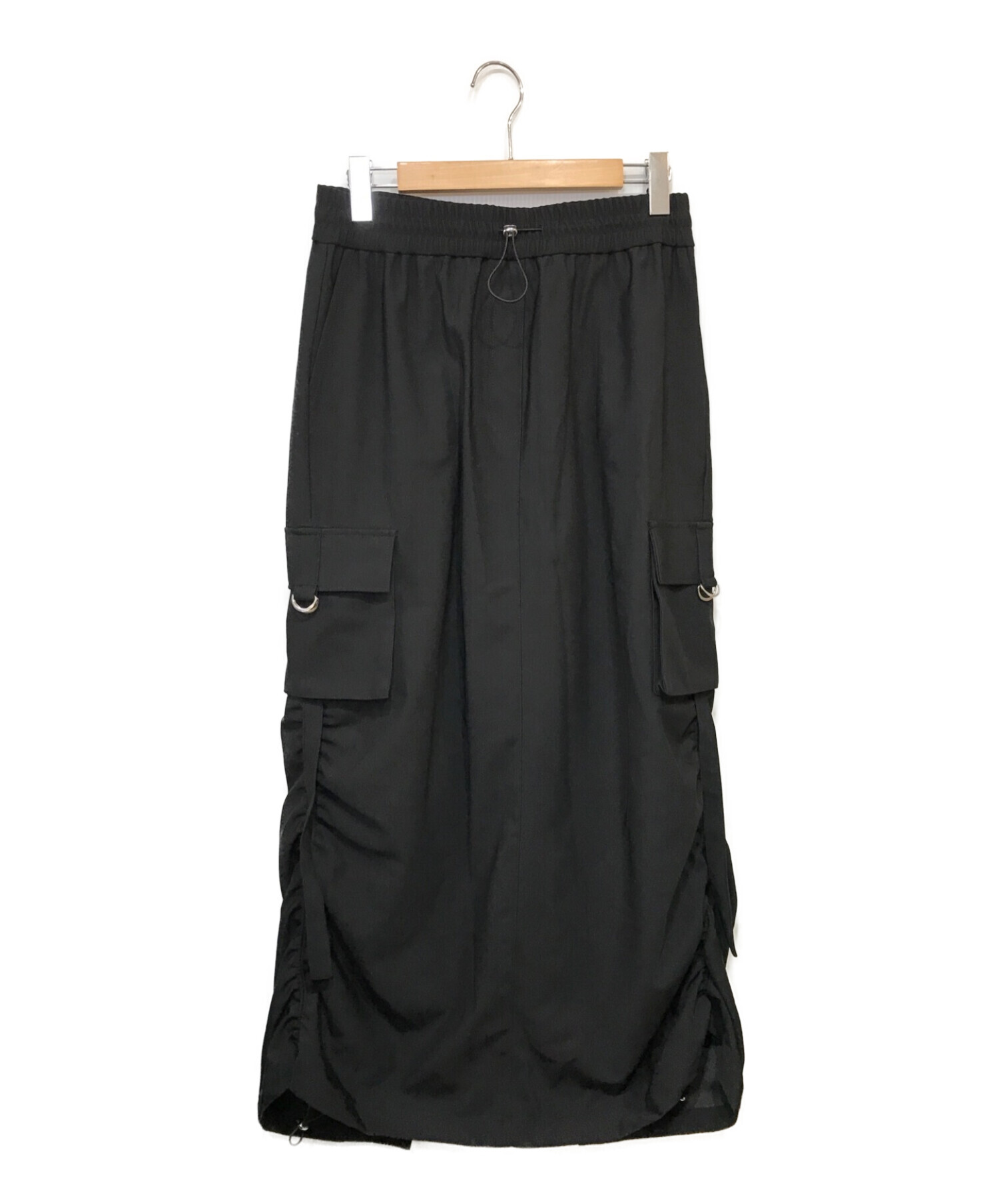ZARA (ザラ) カーゴミディスカート ブラック サイズ:L