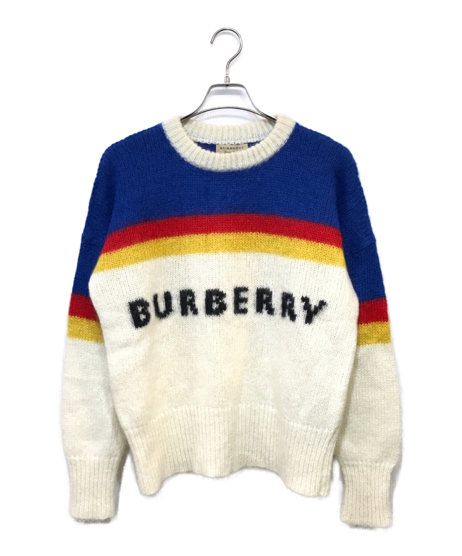 中古・古着通販】BURBERRY (バーバリー) ロゴモヘヤニット ホワイト