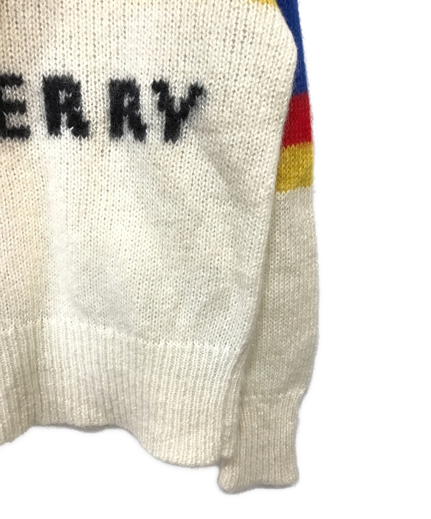 中古・古着通販】BURBERRY (バーバリー) ロゴモヘヤニット ホワイト