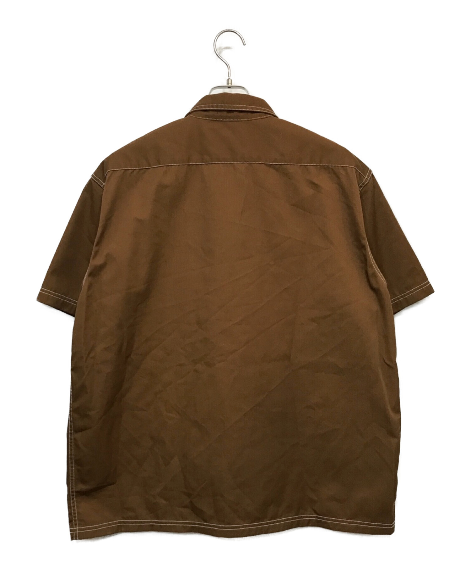 X-LARGE (エクストララージ) STANDARD LOGO ZIP WORK SHIRT ブラウン サイズ:L