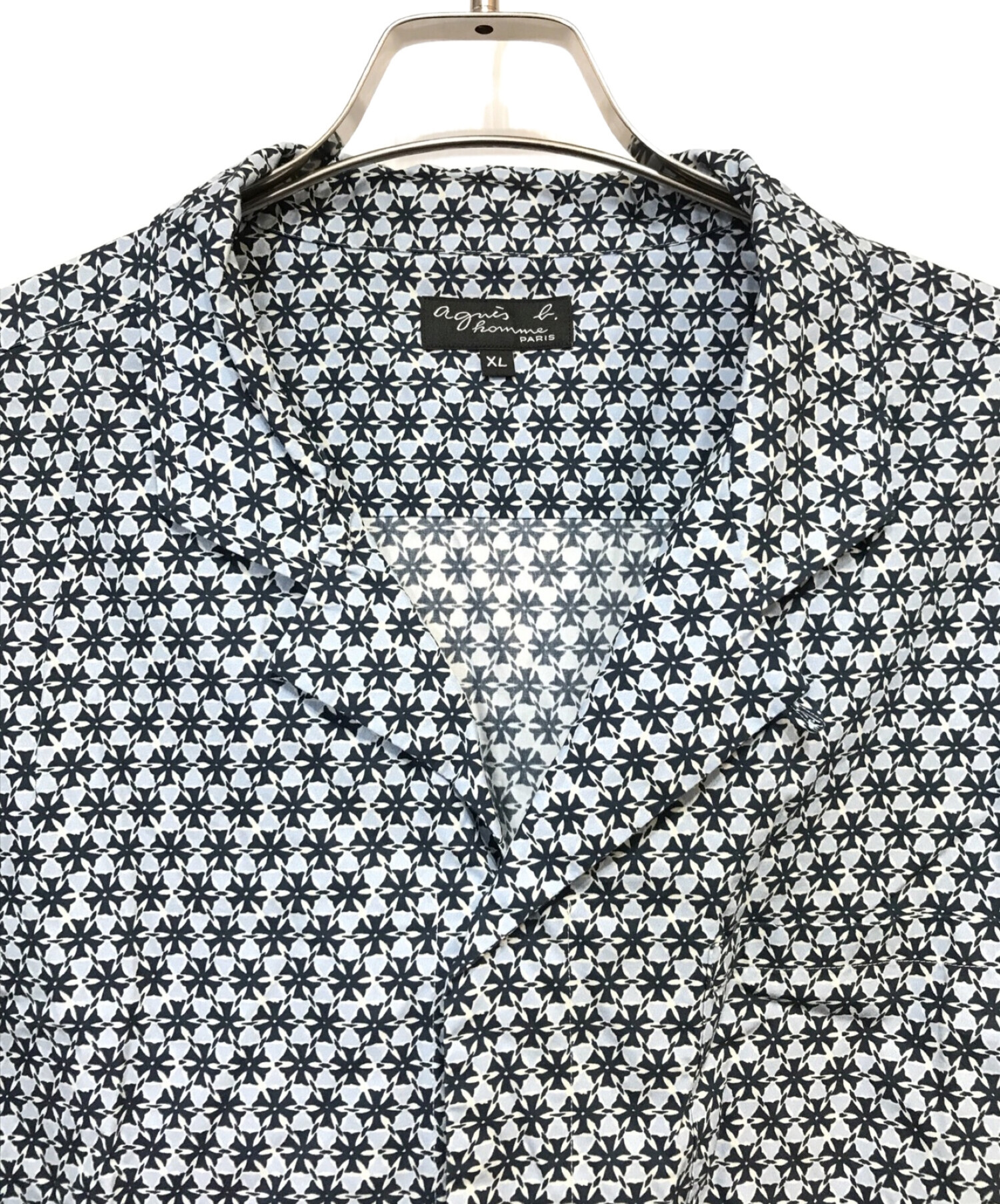 agnes b homme (アニエスベーオム) 半袖オープンカラーシャツ スカイブルー サイズ:XL