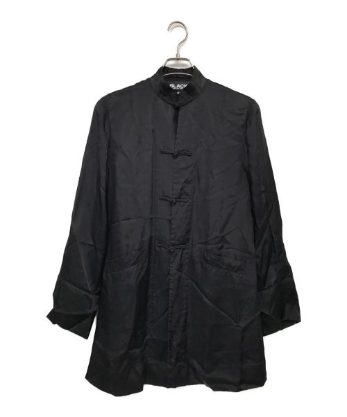 448センチ袖丈BLACK COMME des GARCONS ブラックコムデギャルソン チェッカー ベロア チャイナジャケット ブラック 1L-J018