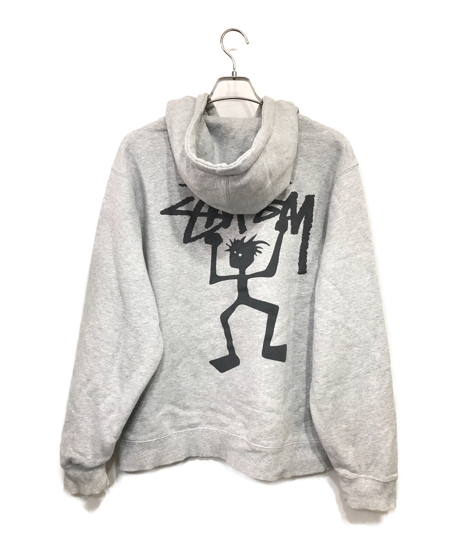 stussy (ステューシー) シャドーマンロゴプルオーバーパーカー グレー サイズ:SIZE M