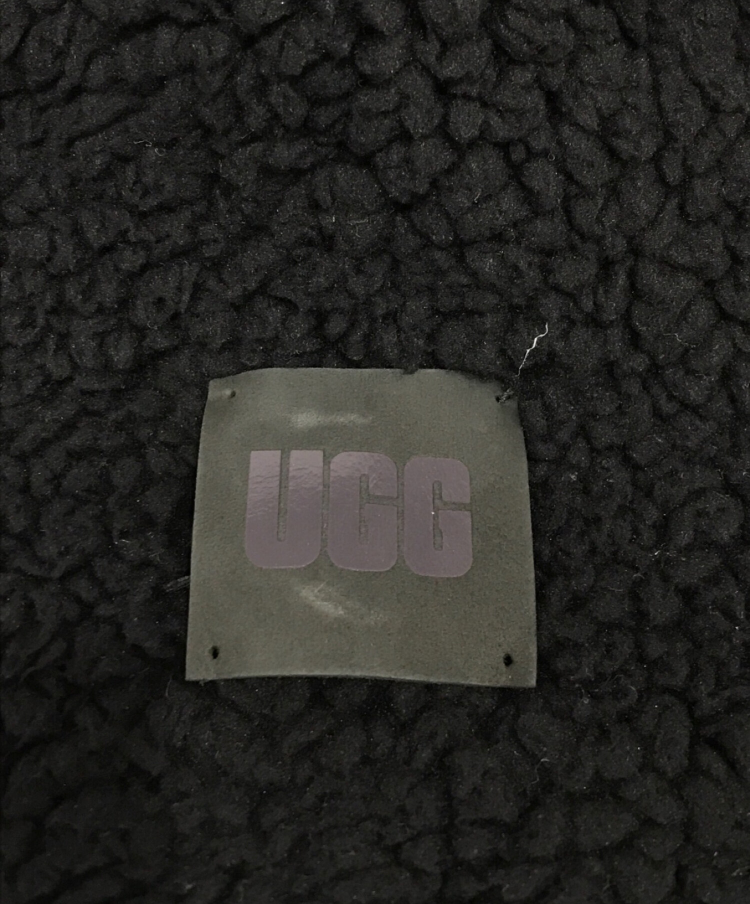 中古・古着通販】UGG (アグ) ロゴデザインボアマフラー ブラック