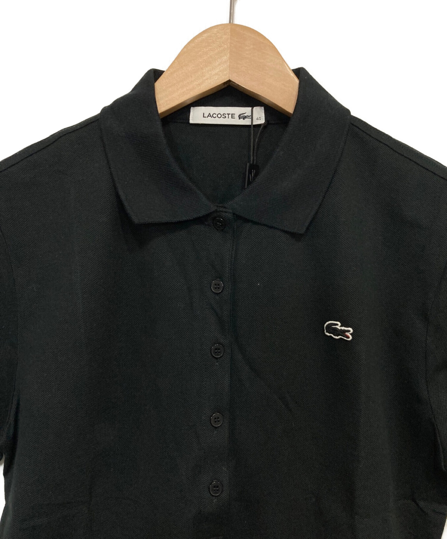 中古・古着通販】LACOSTE (ラコステ) ポロシャツ ブラック サイズ:40