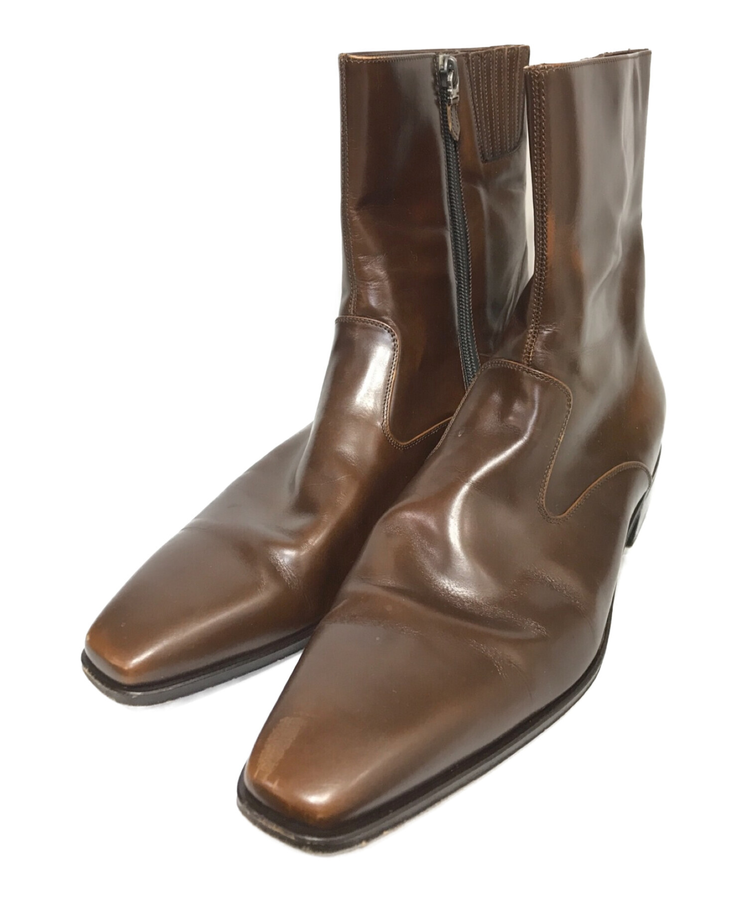 【新品タグ付き】フェラガモ ブーツ ブラウン EE8.5 26.5cm メンズフェラガモ