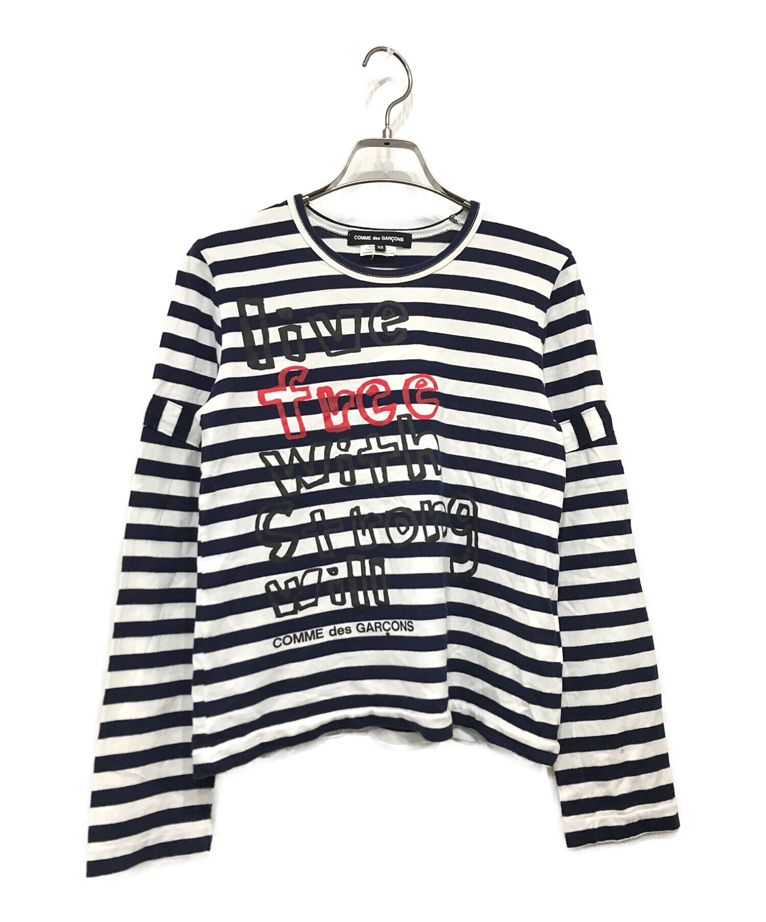 COMME des GARCONS (コムデギャルソン) ボーダーカットソー ホワイト×ネイビー サイズ:SIZE XS