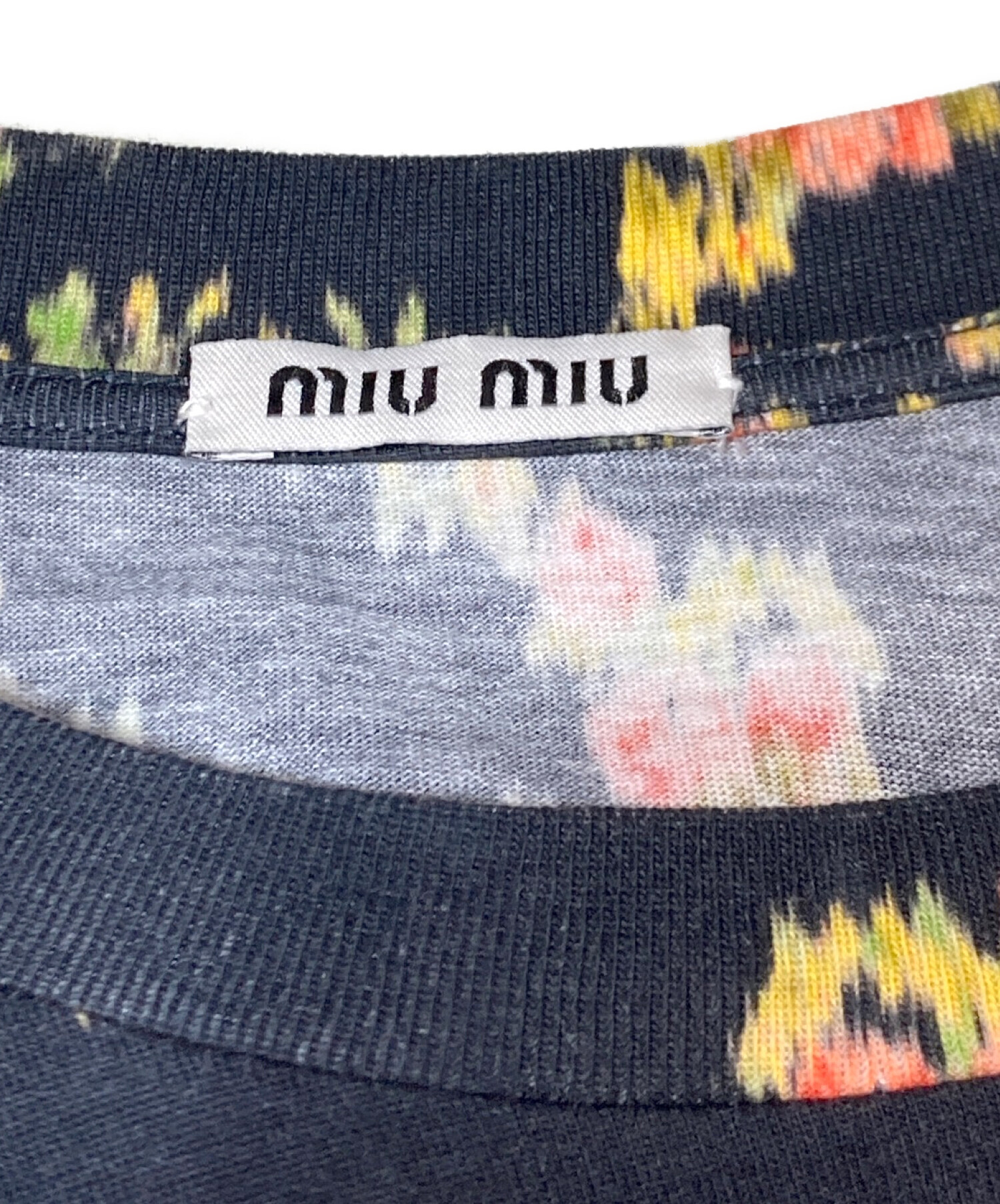 MIU MIU (ミュウミュウ) 半袖カットソー ネイビー サイズ:SIZE XS