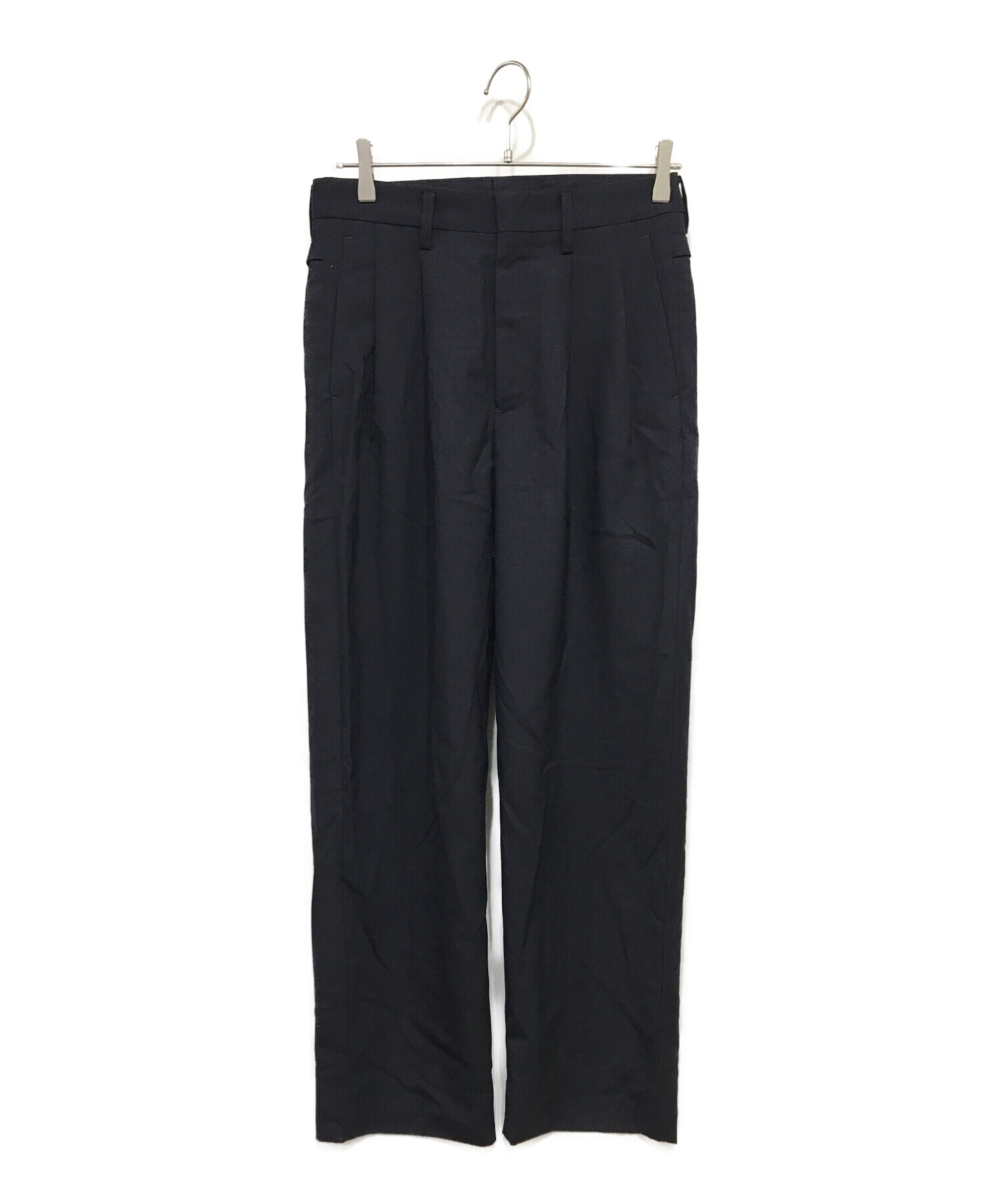 中古・古着通販】URU (ウル) WOOL TROPICAL - 2 TUCK PANTS ウールトロピカル2タックパンツ ネイビー  サイズ:1｜ブランド・古着通販 トレファク公式【TREFAC FASHION】スマホサイト