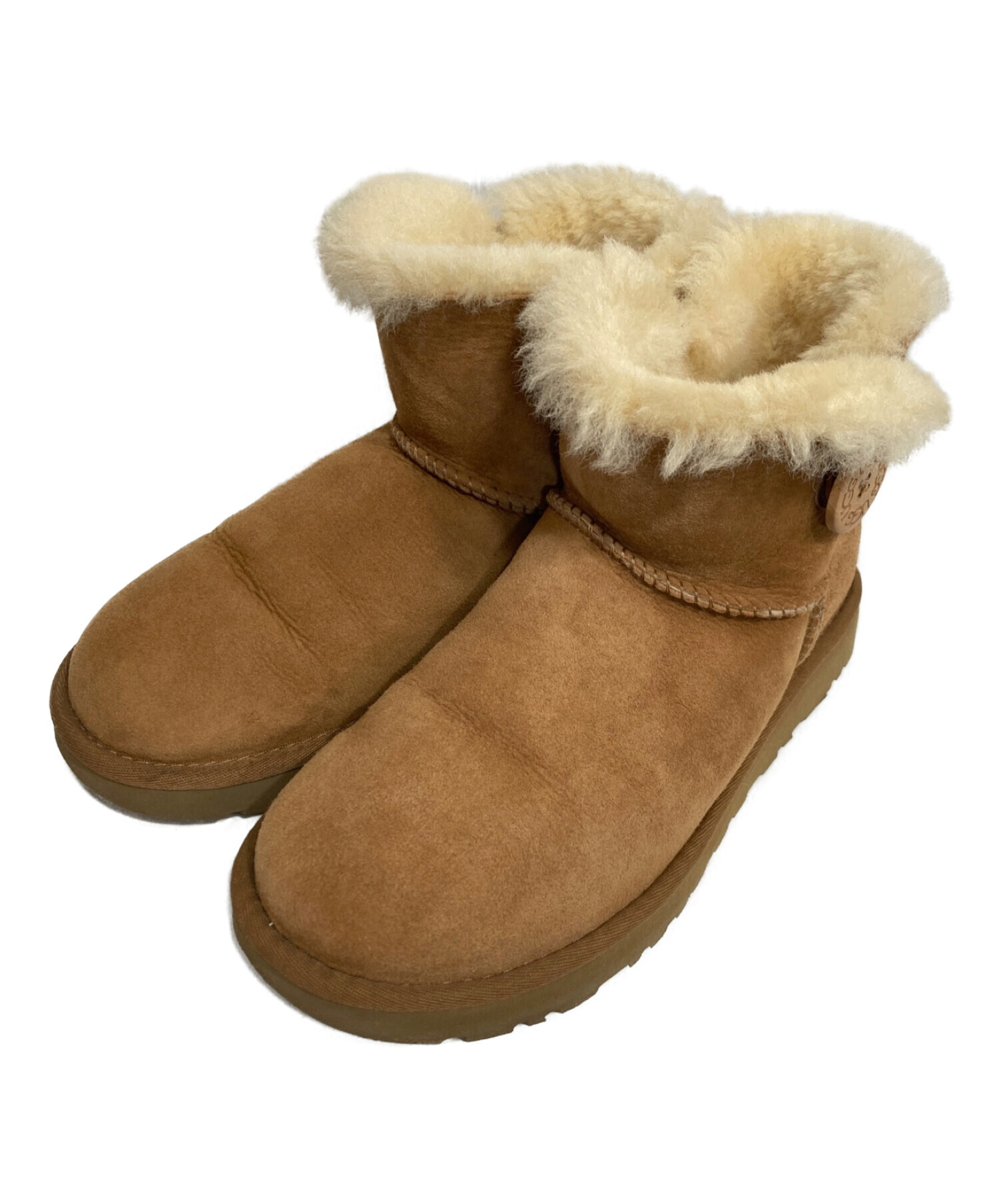 UGG (アグ) Mini Bailey Button II ムートンブーツ ブラウン サイズ:UK5