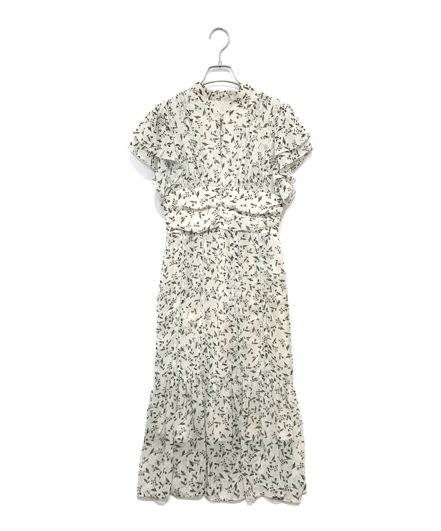 HER LIP TO (ハーリップトゥ) muguet-printed romantic dress ワンピース アイボリー×グリーン サイズ:Ｓ