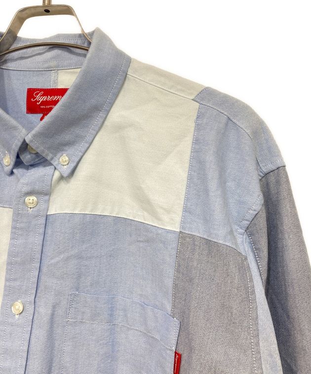 SUPREME (シュプリーム) Patchwork Oxford Shirt パッチワークシャツ ブルー サイズ:SIZE XL