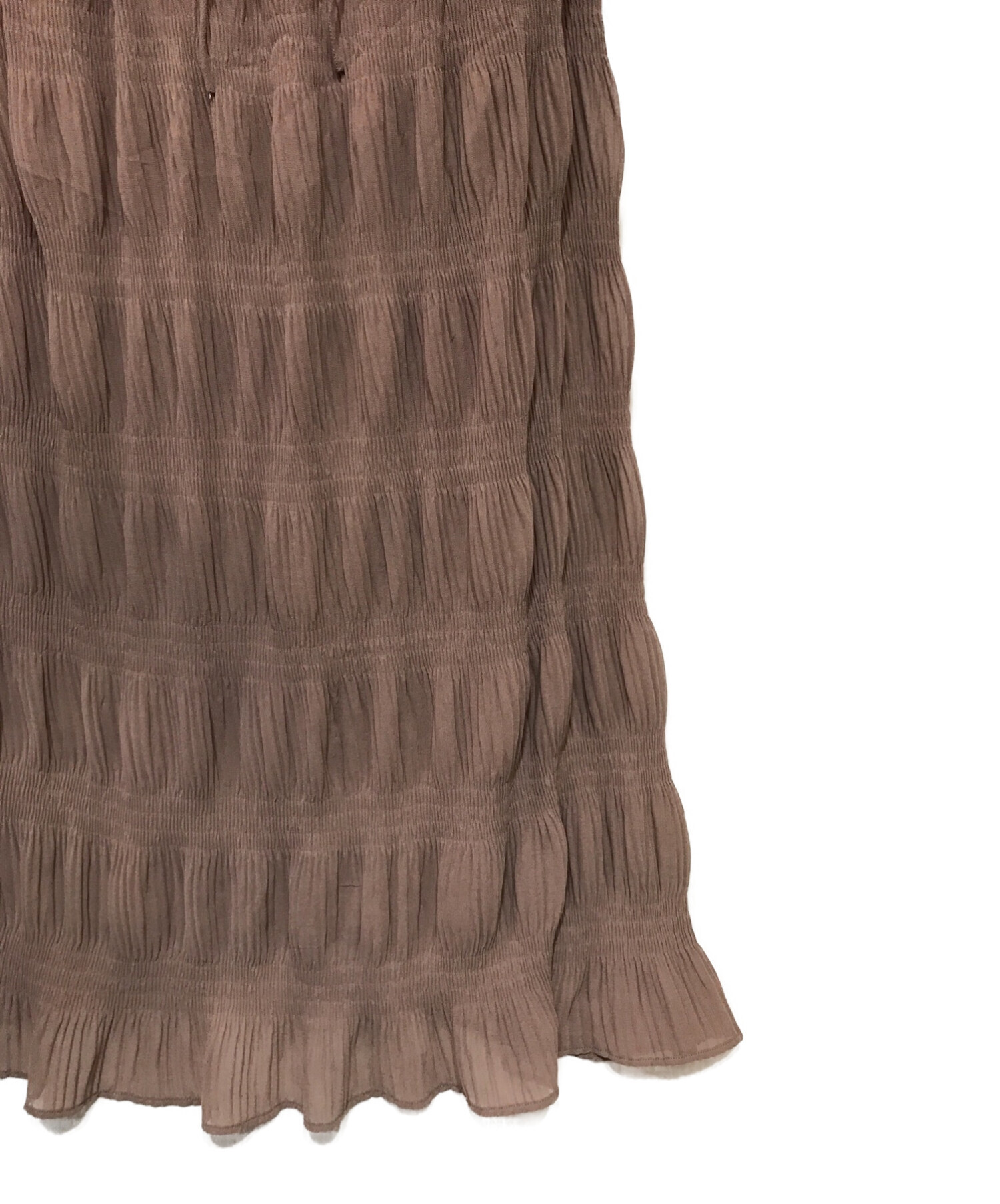 Her lip to Pleated Long Dress  brown-sColo