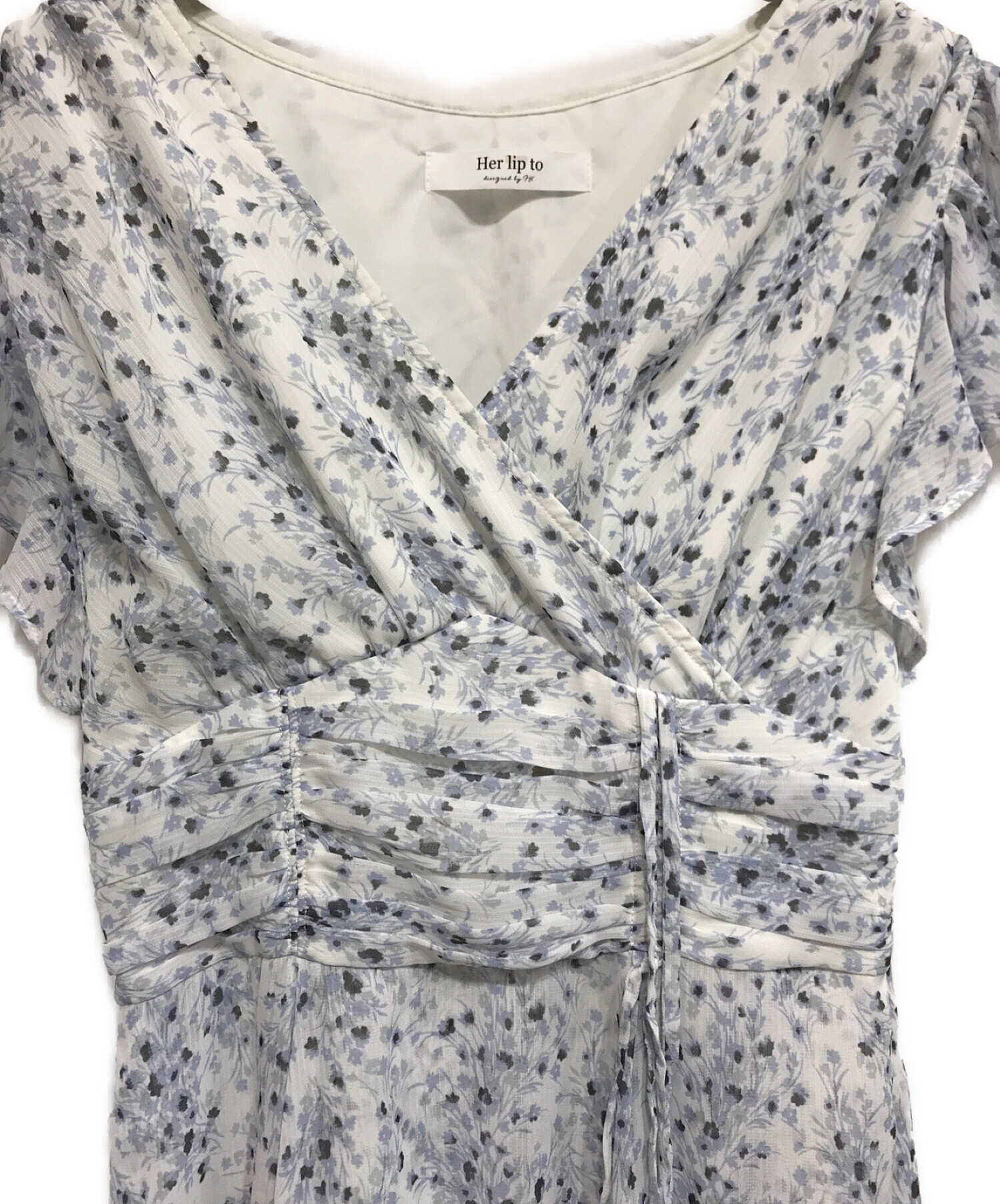 中古・古着通販】HER LIP TO (ハーリップトゥ) Le Negresco Floral Dress ブルー サイズ:S｜ブランド・古着通販  トレファク公式【TREFAC FASHION】スマホサイト