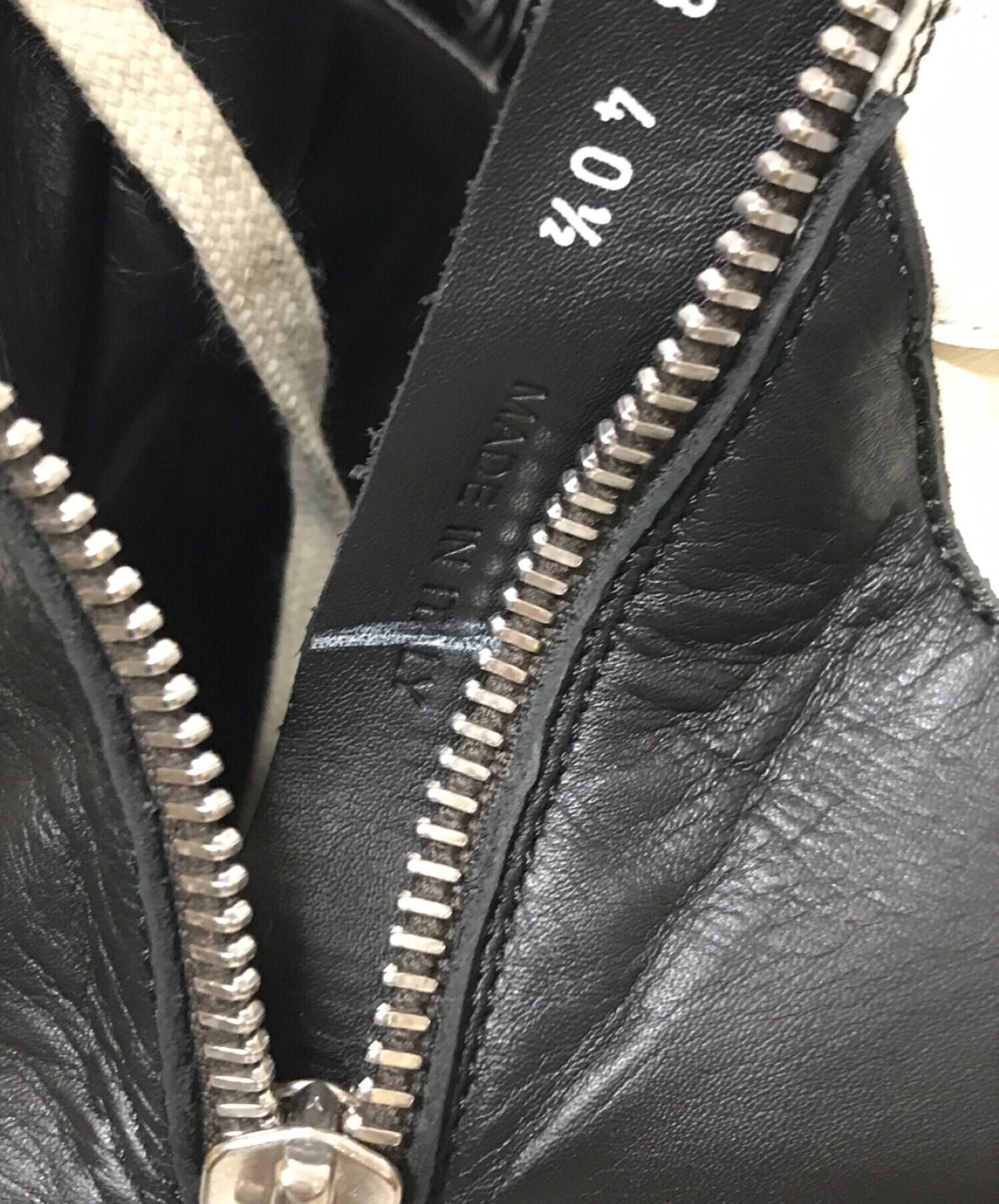 中古・古着通販】RICK OWENS (リック オウエンス) BLACK LEATHER HIGH