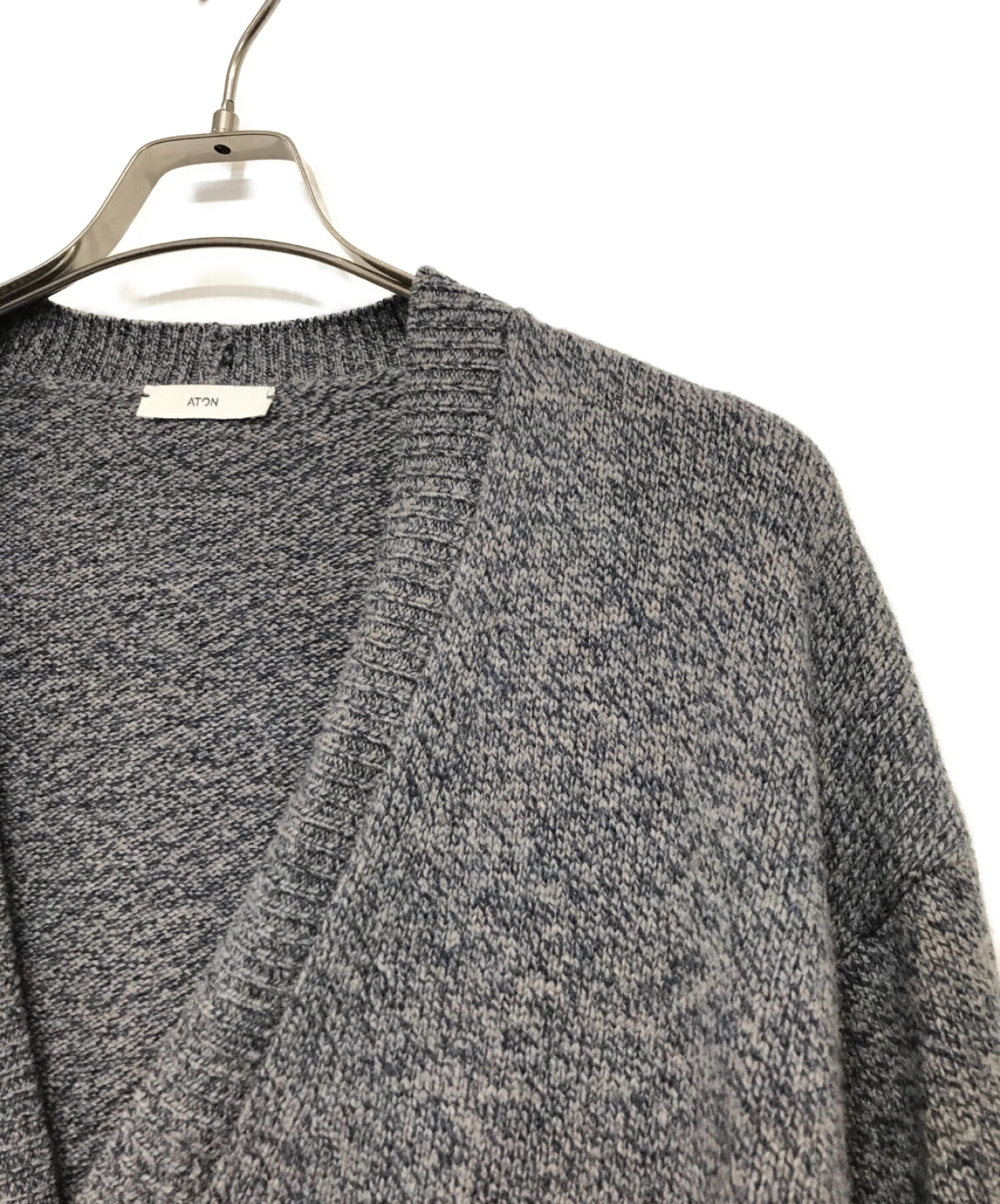 ATON (エイトン) WOOL MOULINE オーバーサイズカーディガン グレー サイズ:04