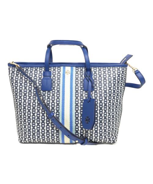 【中古・古着通販】TORY BURCH (トリーバーチ) GEMINI LINKトートバッグ ジェミニリンクトート BONDI  BLUE｜ブランド・古着通販 トレファク公式【TREFAC FASHION】スマホサイト