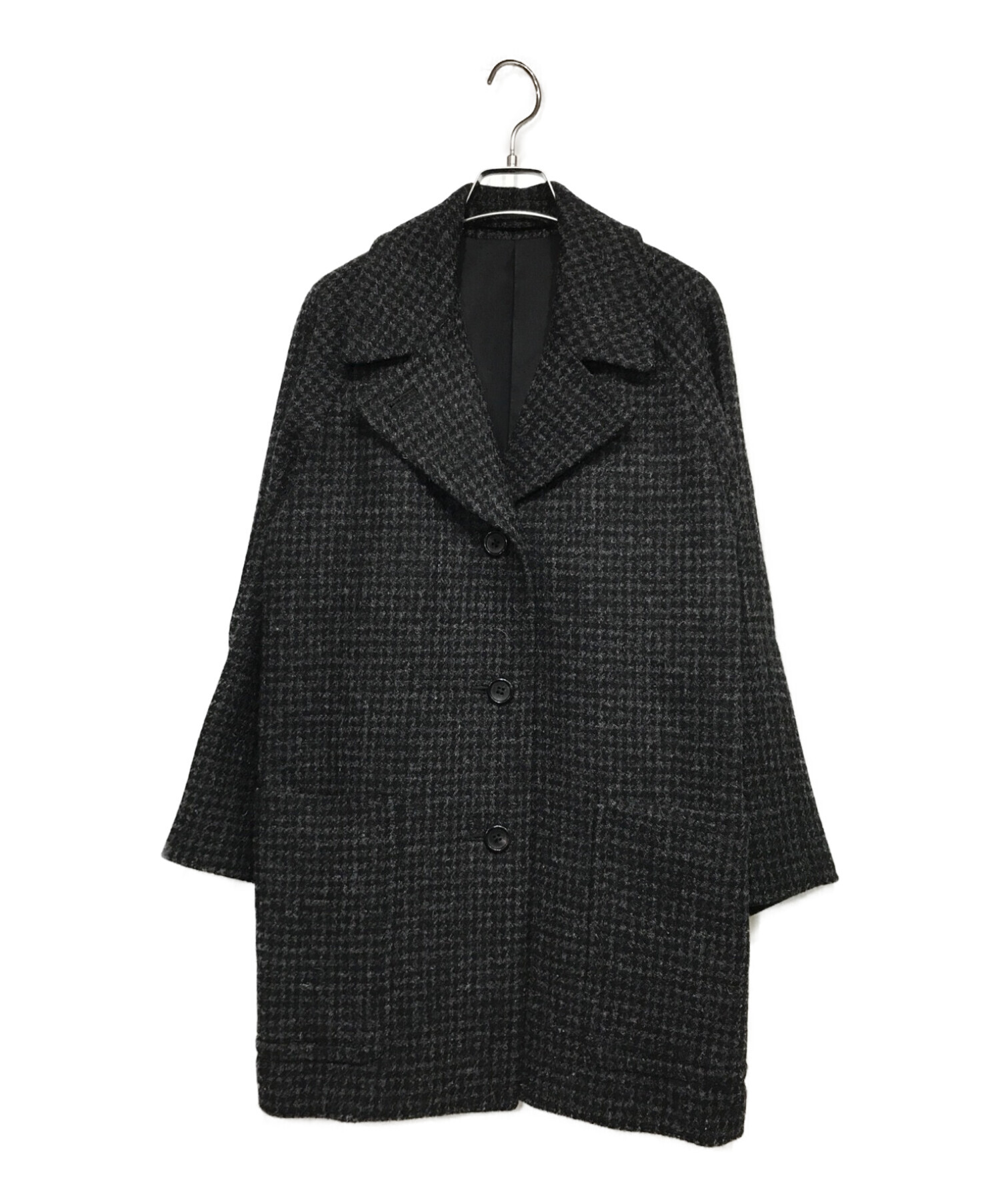 MARGARET HOWELL (マーガレットハウエル) Harris Tweed (ハリスツイード) DOGTOOTH HARRIS TWEED  ステンカラーコート グレー サイズ:1