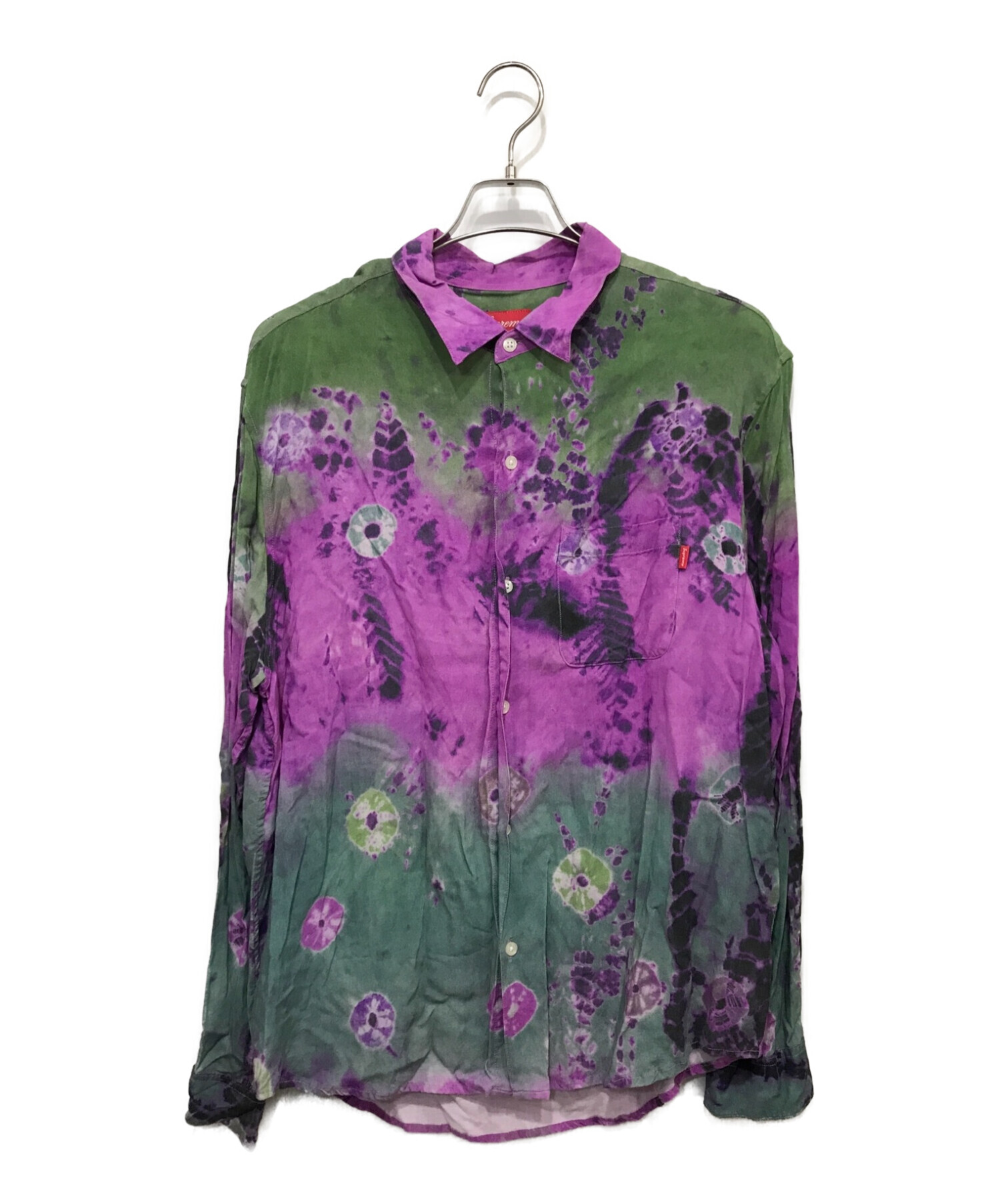 SUPREME (シュプリーム) Batik Print Rayon Shirt レーヨンシャツ パープル サイズ:L