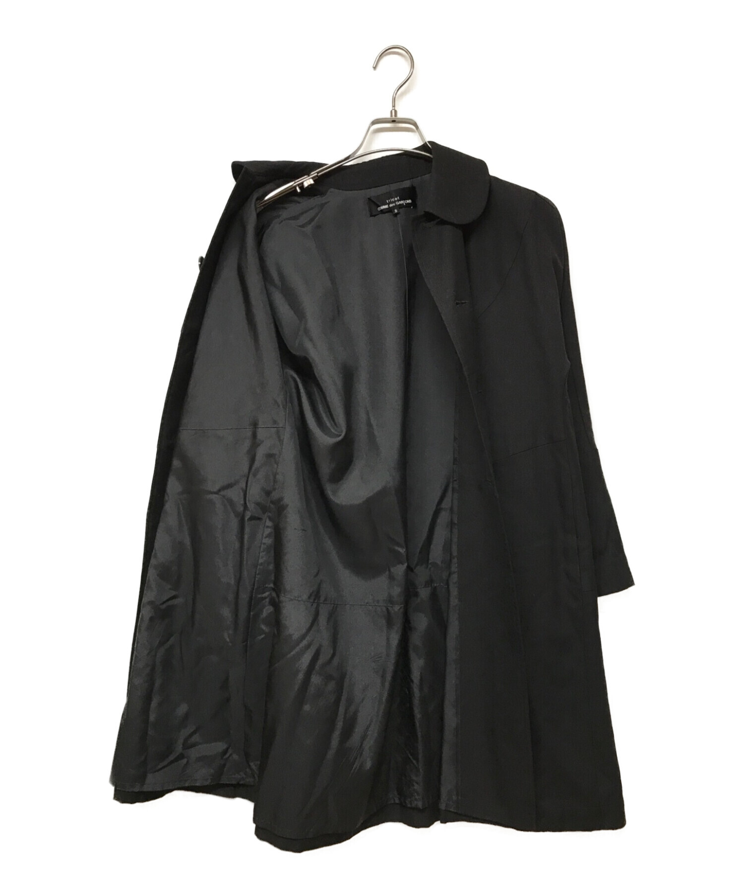 tricot COMME des GARCONS (トリココムデギャルソン) 丸襟ステンカラーコート ブラック サイズ:S