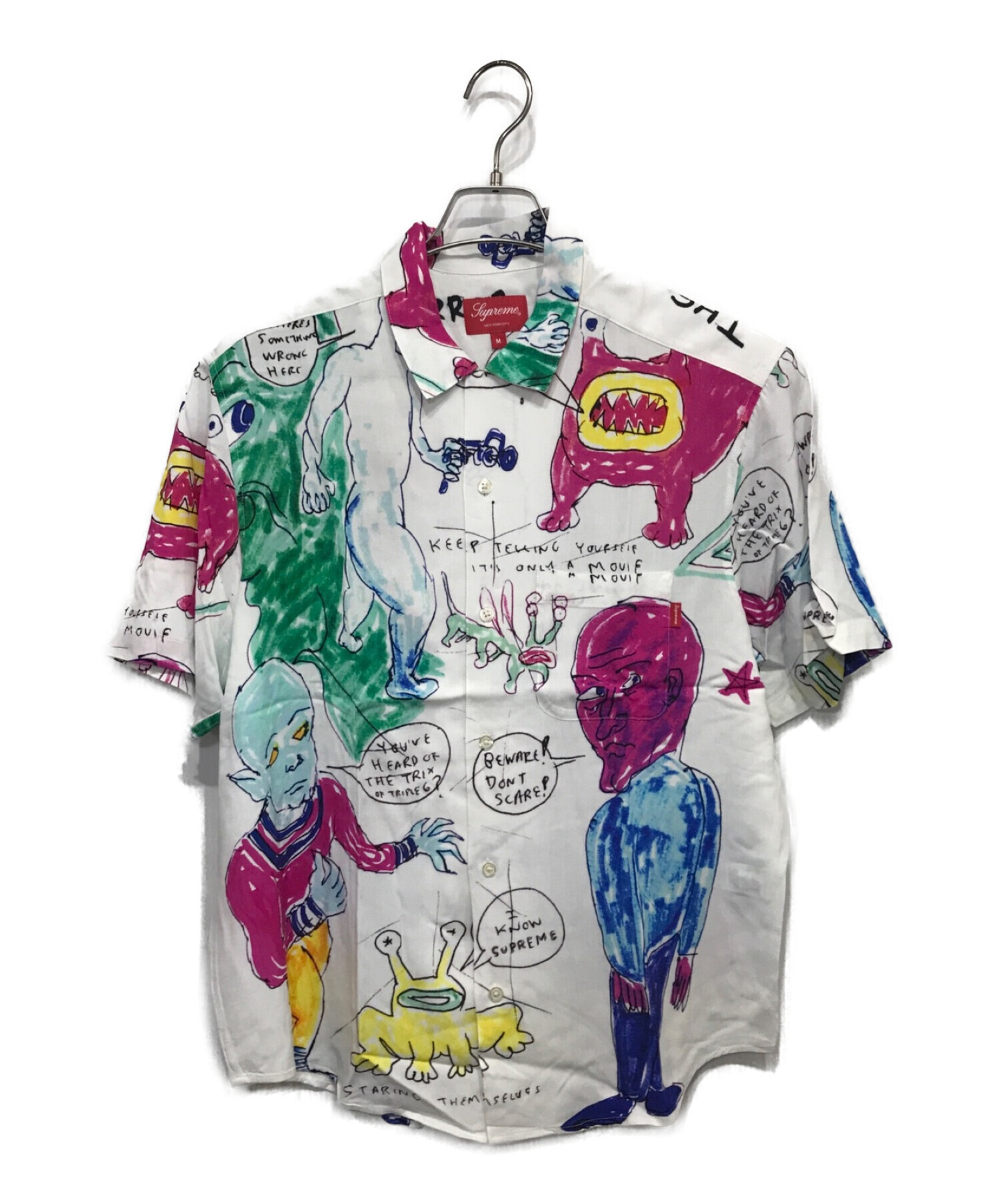 SUPREME (シュプリーム) Daniel Johnston Rayon S/S Shirt 半袖シャツ ホワイト サイズ:M
