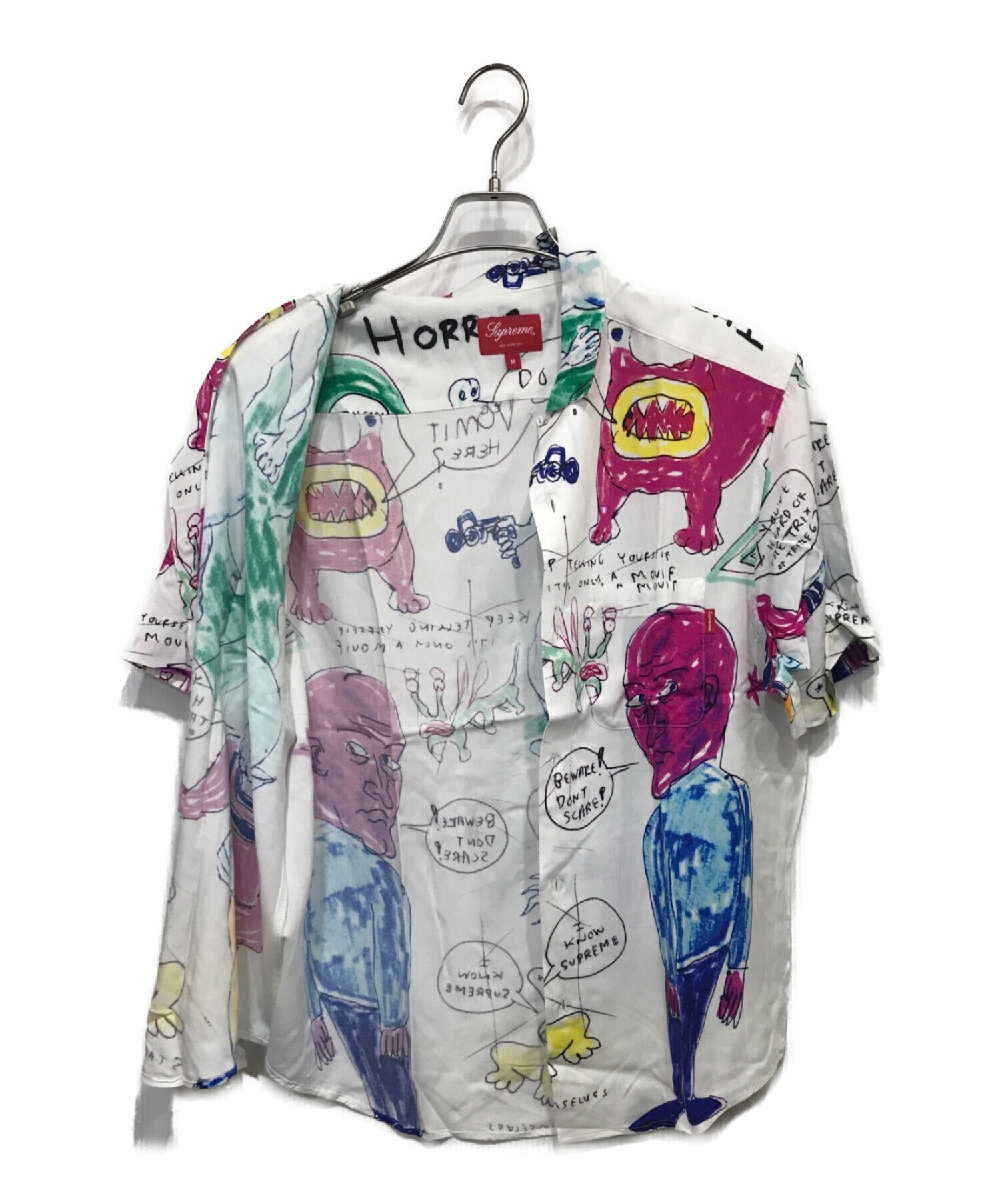 SUPREME (シュプリーム) Daniel Johnston Rayon S/S Shirt 半袖シャツ ホワイト サイズ:M