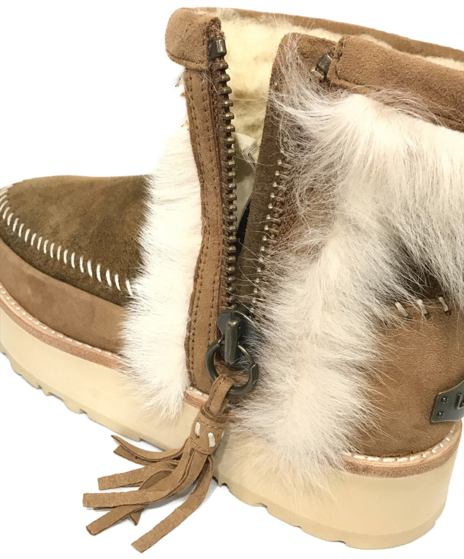 UGG (アグ) Fluff Punk Boot ブーツ ブラウン サイズ:24