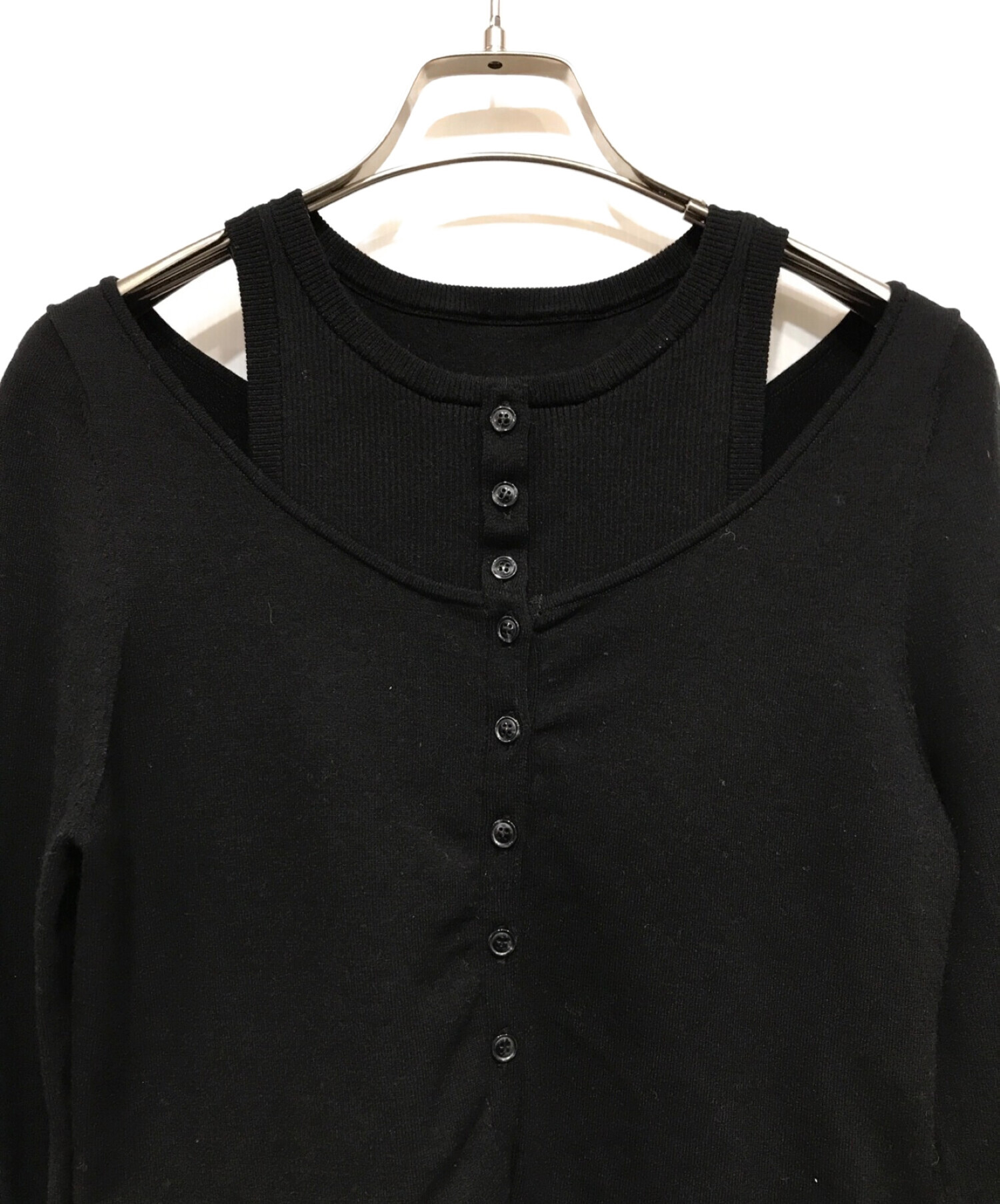 Ameri (アメリ) MANY WAY LAYERED KNIT TOP ブラック サイズ:S