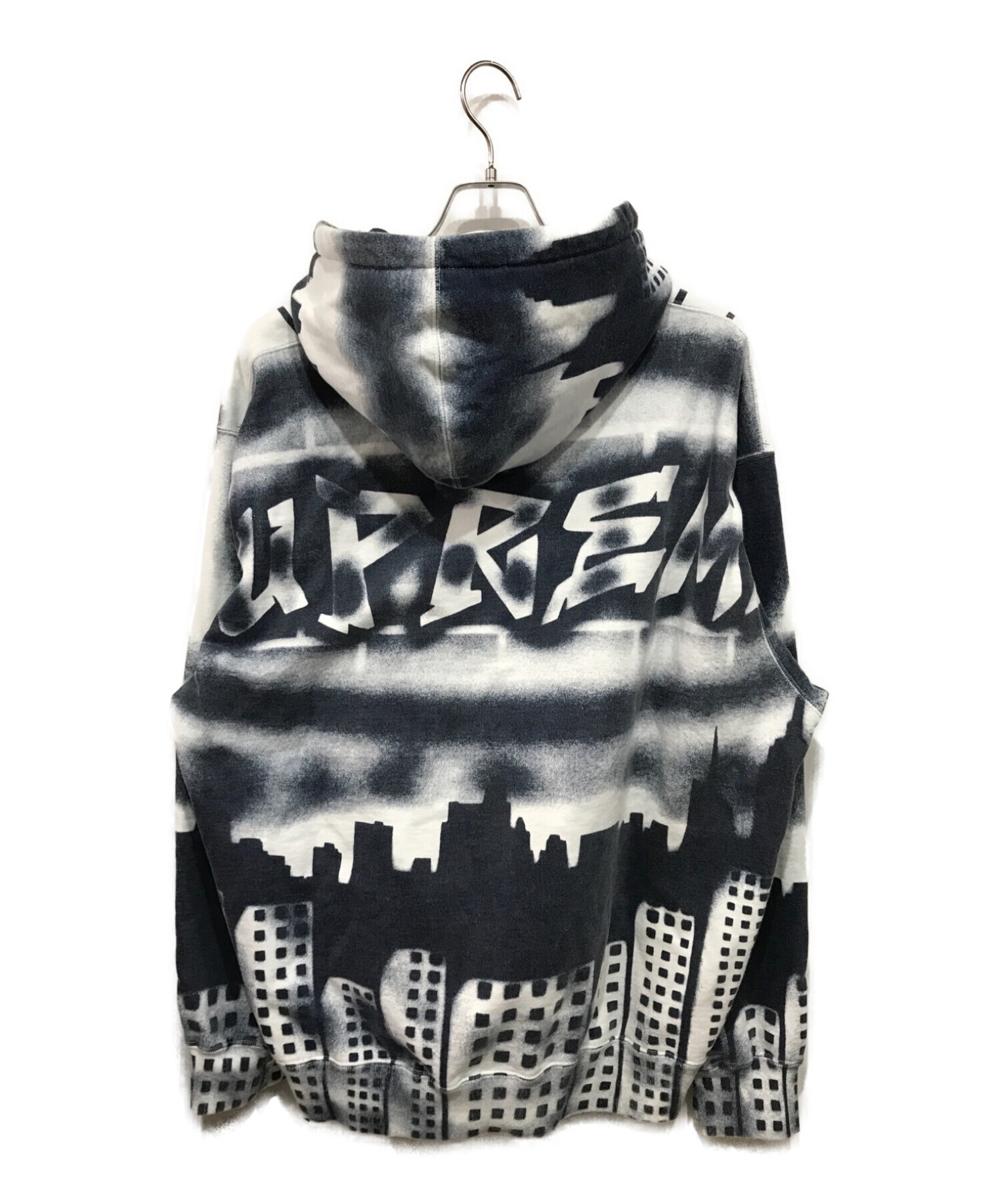 SUPREME (シュプリーム) YANKEES (ヤンキース) FW21 yankees Airbrush Hoodie ヤンキース パーカー  フーディ ホワイト×ネイビー サイズ:XLARGE