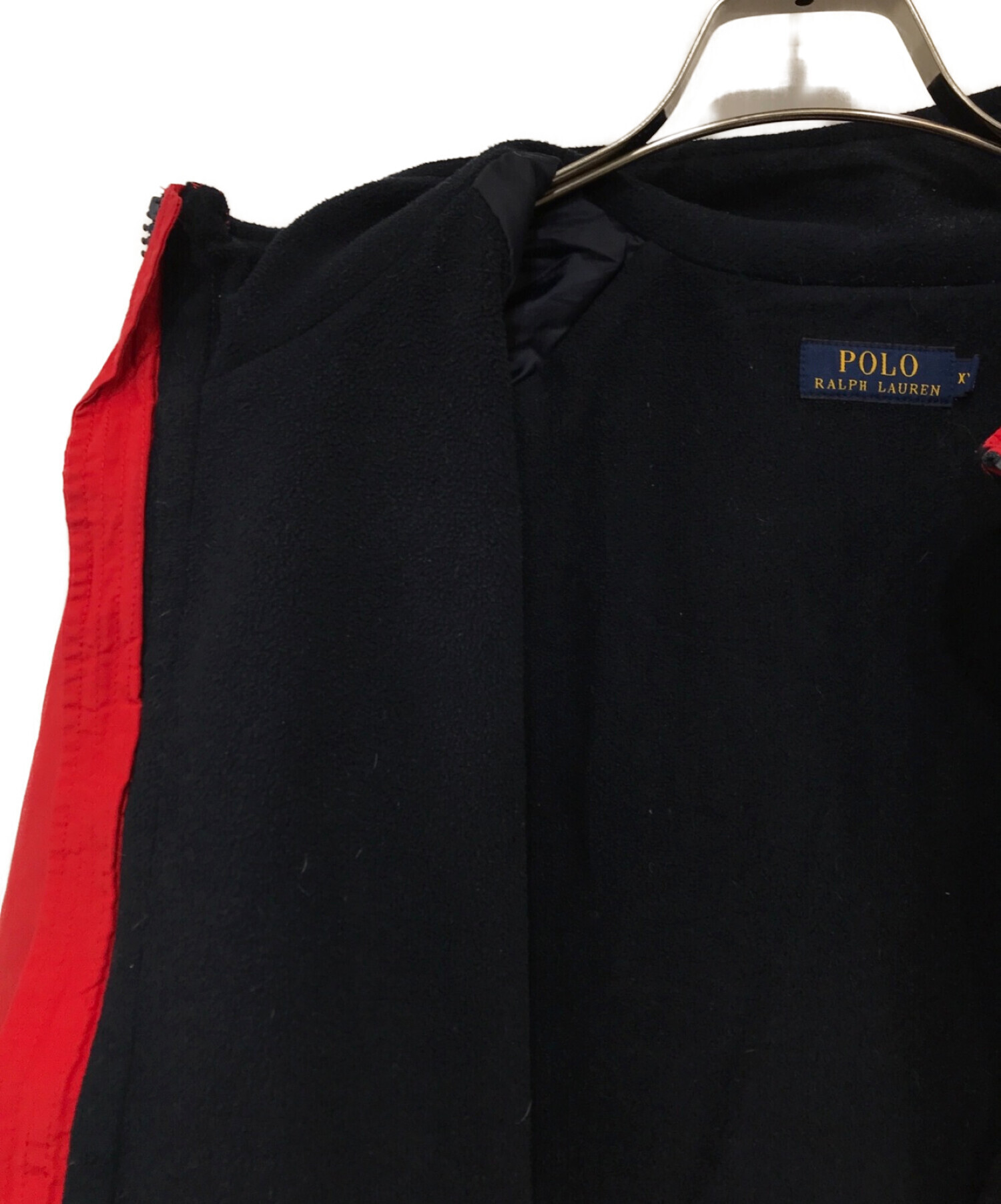 POLO RALPH LAUREN (ポロ・ラルフローレン) USED インナーフリースジャケット レッド×ネイビー サイズ:XXL