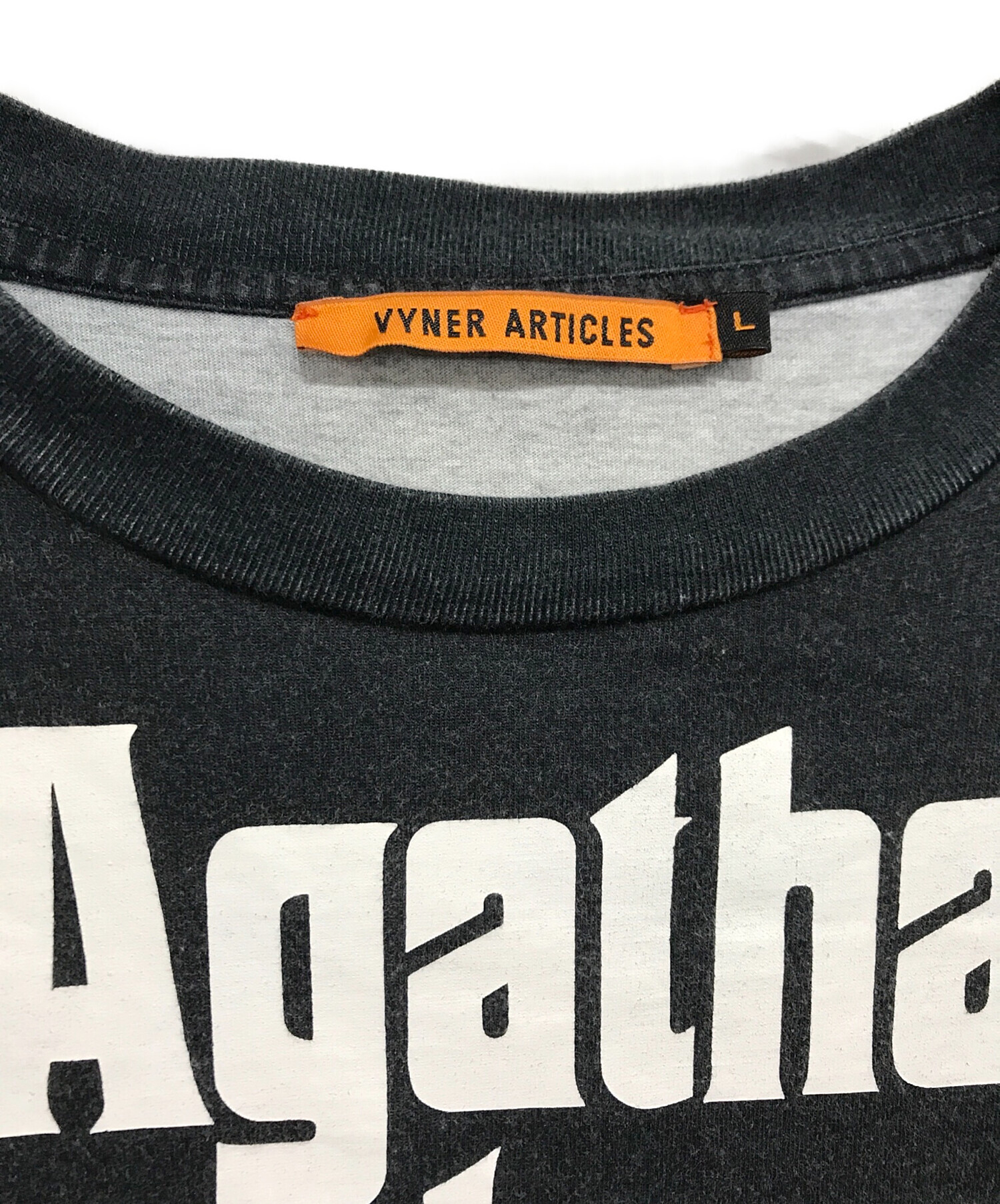 VYNER ARTICLES (ヴァイナー アーティクルズ) プリントTシャツ ブラック サイズ:L