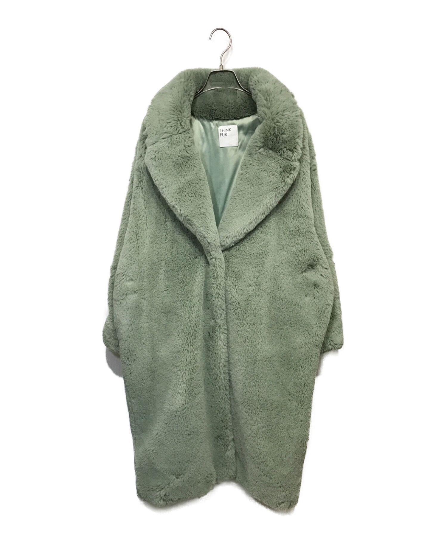 THINK FUR (シンクファー) エコーファーテーラードコート Eco Fur Tailored Coat グリーン サイズ:M