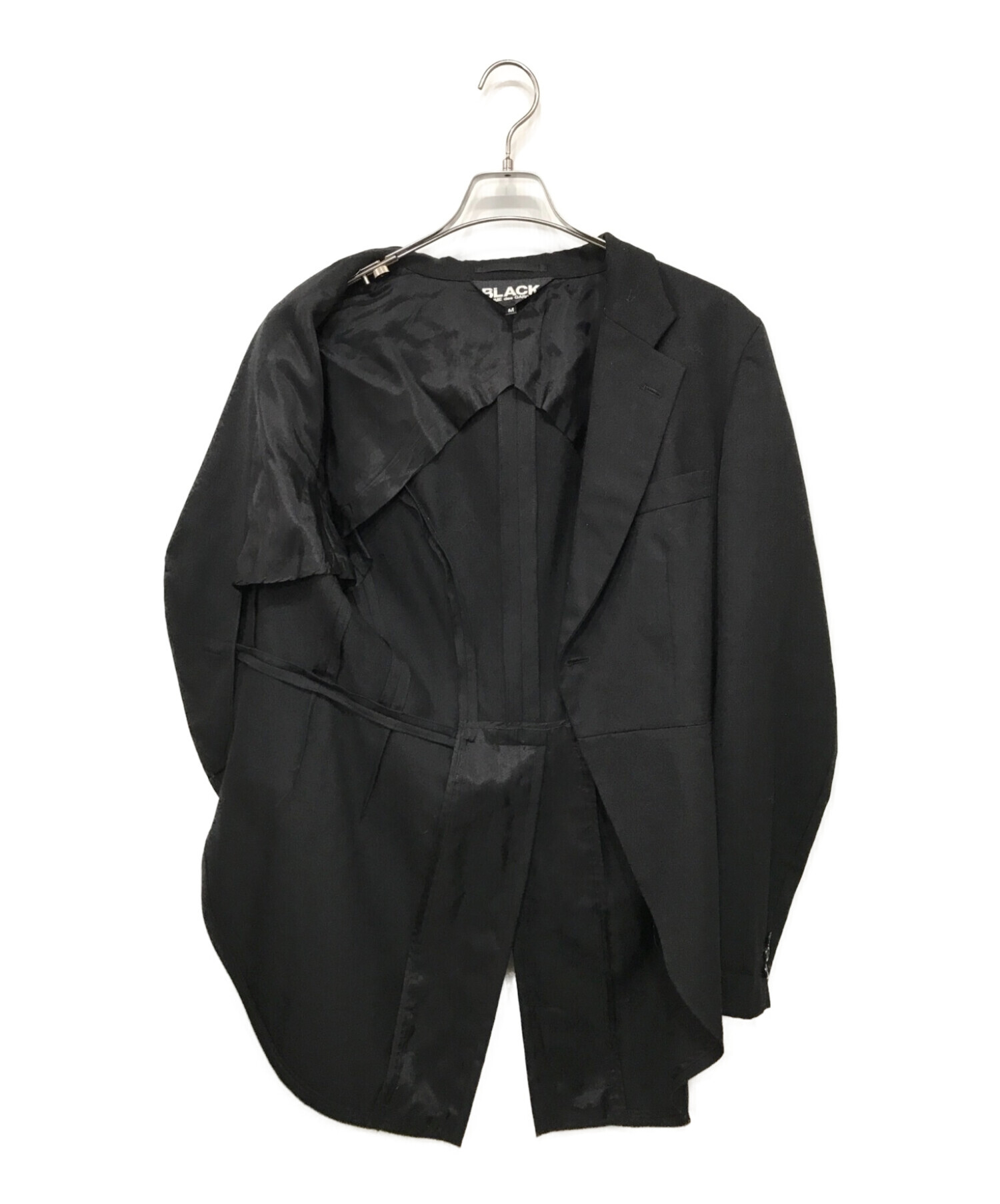BLACK COMME des GARCONS (ブラック コムデギャルソン) 燕尾テーラードジャケット ブラック サイズ:M
