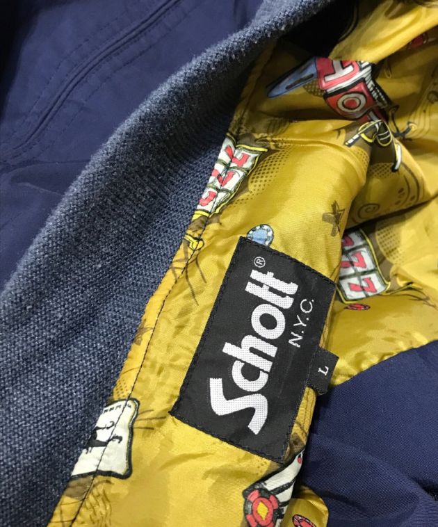 中古・古着通販】Schott (ショット) DERBY JACKET ダービージャケット ネイビー サイズ:L｜ブランド・古着通販  トレファク公式【TREFAC FASHION】スマホサイト