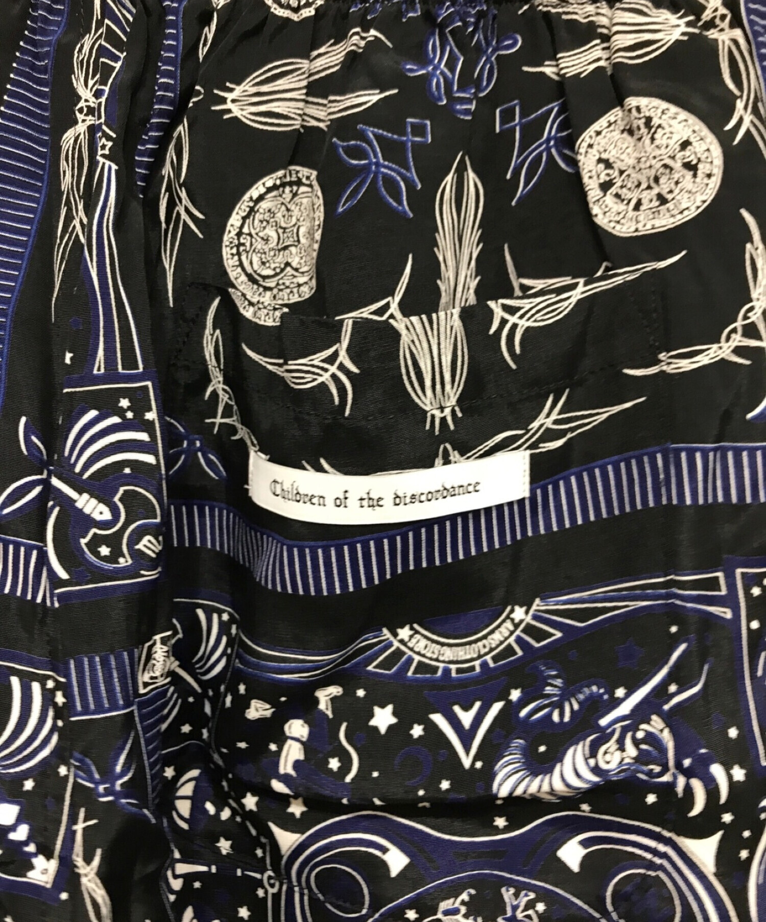 N.HOOLYWOOD (エヌ ハリウッド) Children of the Discordance (チルドレン オブ ザ ディスコーダンス)  BANDANA PRINT ショートパンツ ブラック×ネイビー サイズ:38