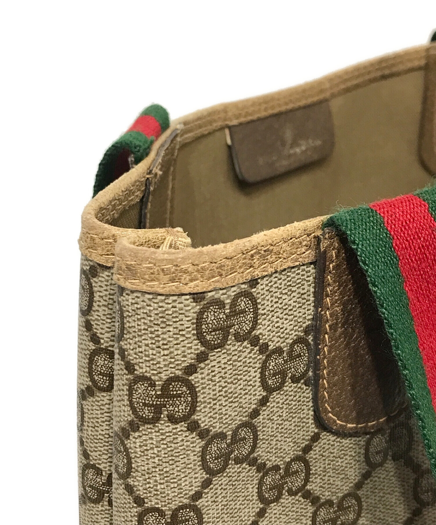 GUCCI (グッチ) オールドグッチ シェリーライン トート バッグ ベージュ